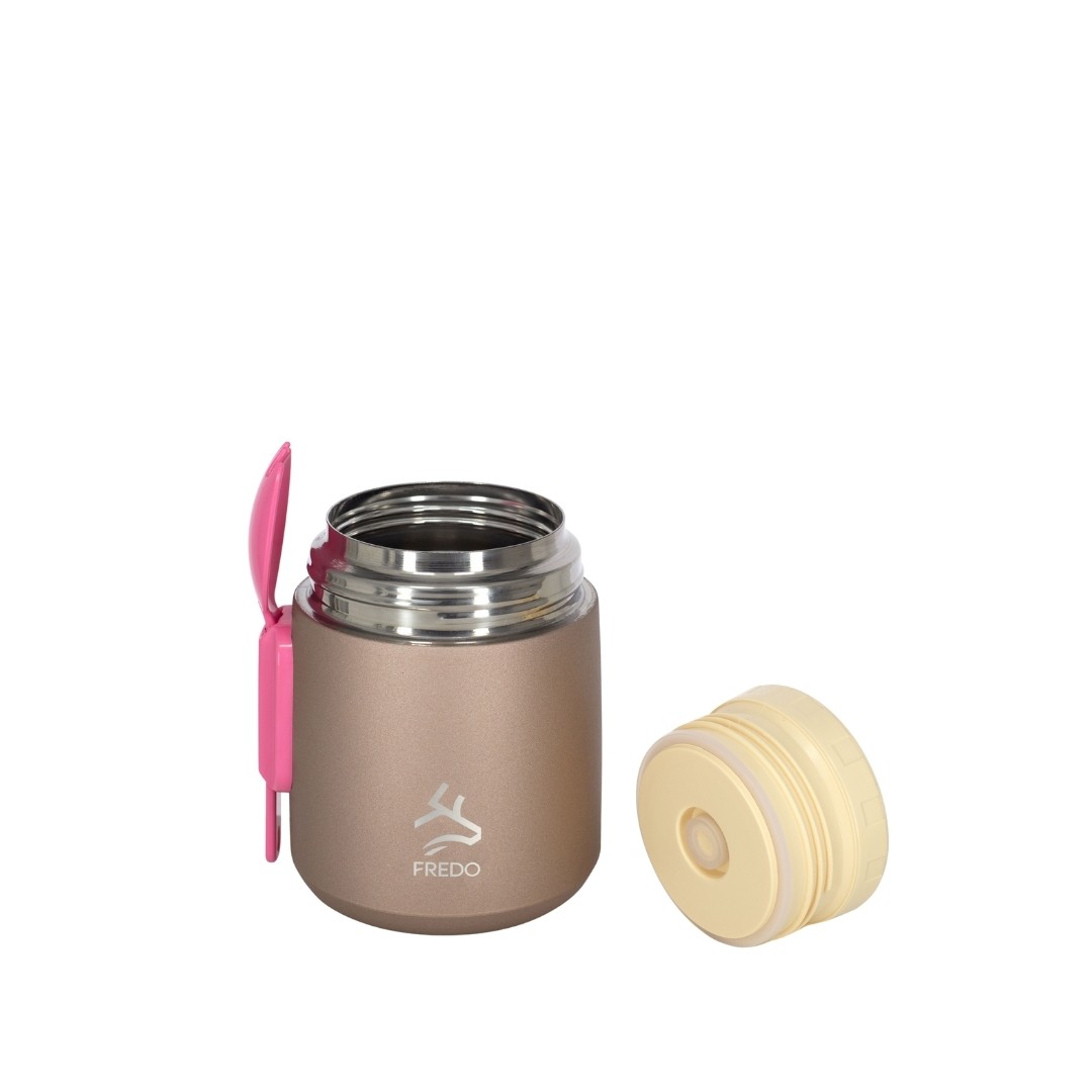 Duo Dine Bebek Rose Gold Mama Kabı & Yemek Saklama Termosu, Mug - 8 Saat Sıcak, 12 Saat Soğuk Tutma 500 ml
