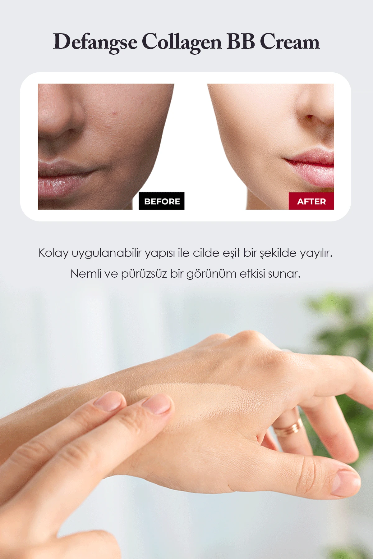 Defangse Collagen BB Cream – Mükemmel Kapatıcılık Sunan Yoğun Nem & Doğal Görünüm Etkili BB Cream