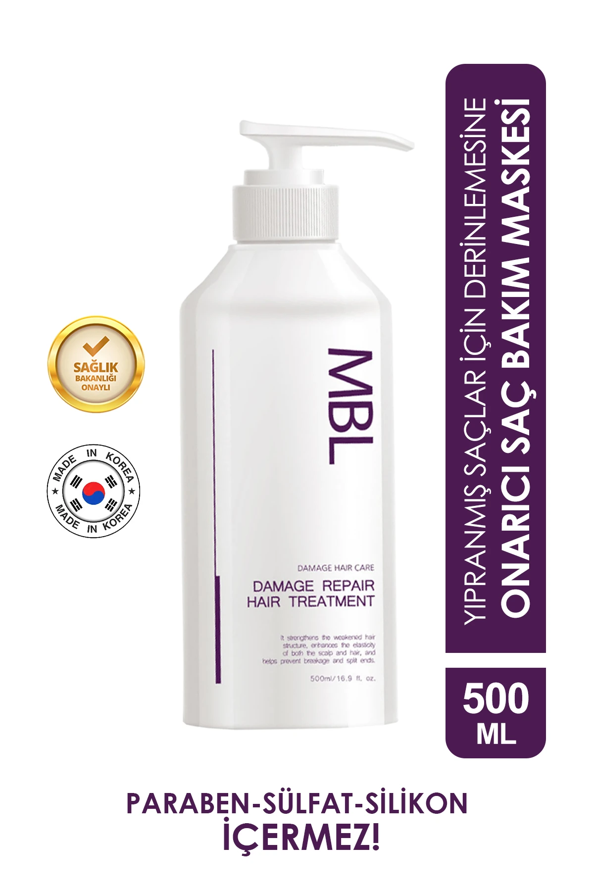 MBL Saç Onarıcı Maske – Kırılma Karşıtı, Nemlendirici, Güçlendirici Bakım 500 ml
