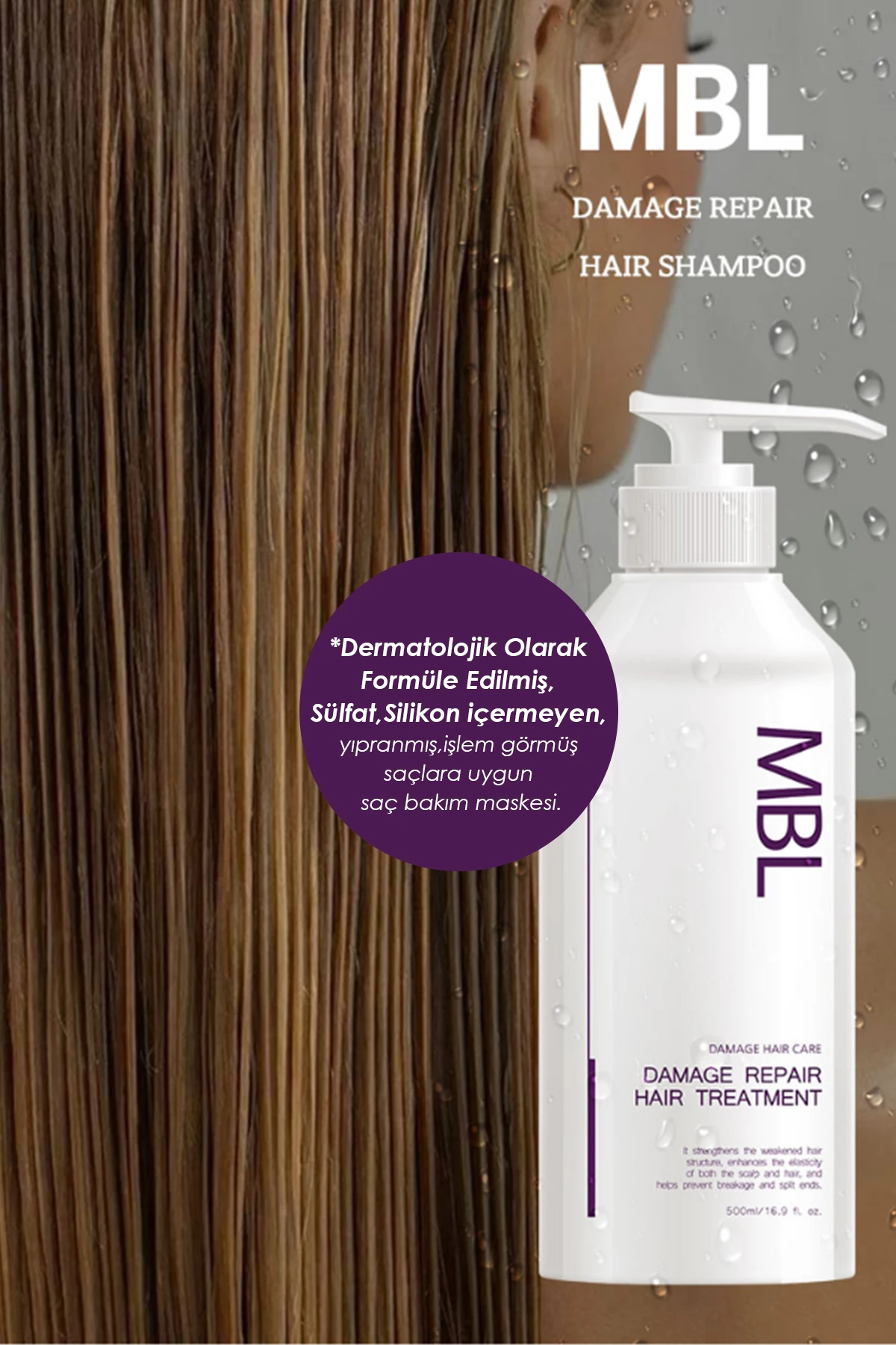 MBL Saç Onarıcı Maske – Kırılma Karşıtı, Nemlendirici, Güçlendirici Bakım 500 ml