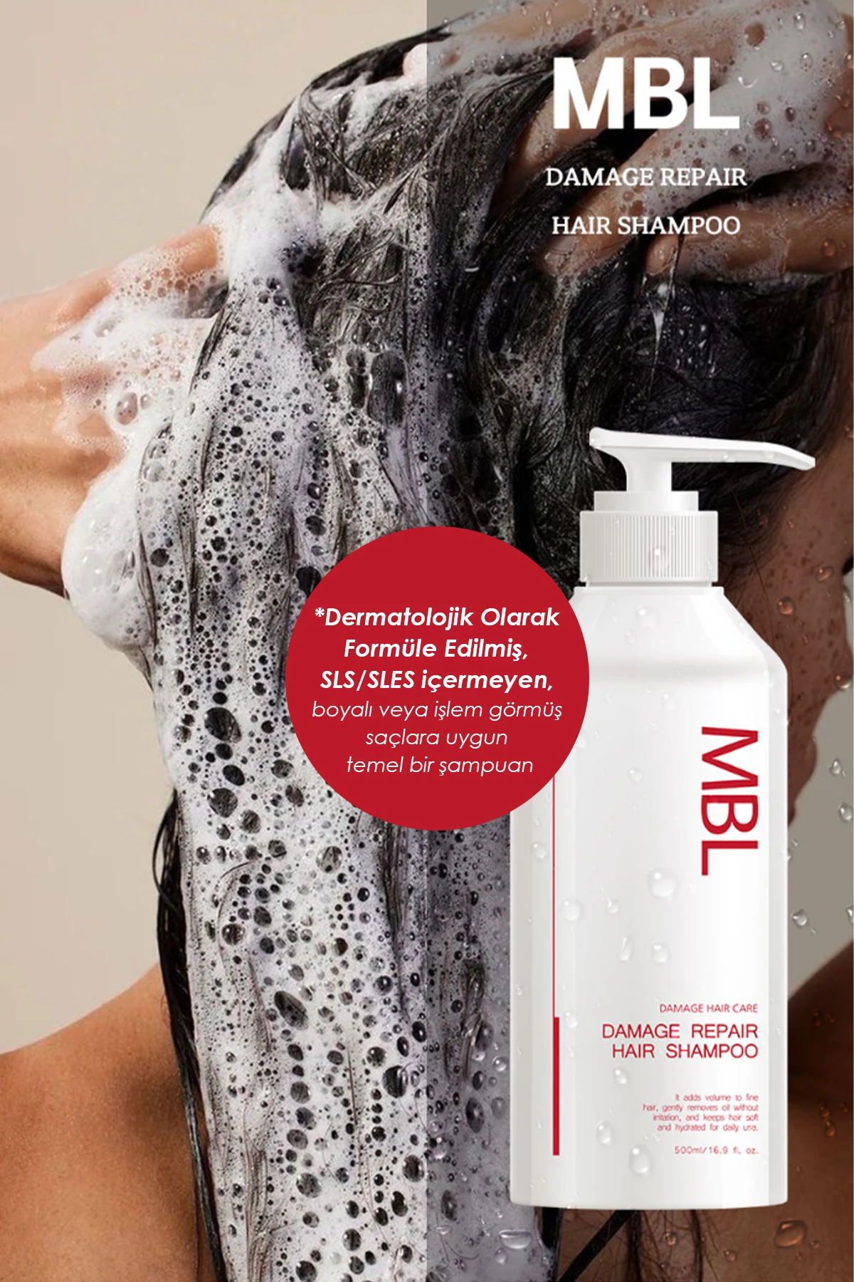 MBL Damage Repair Şampuan – İşlem Görmüş Yıpranmış Saçlar İçin Özel Bakım Şampuanı 500 ml