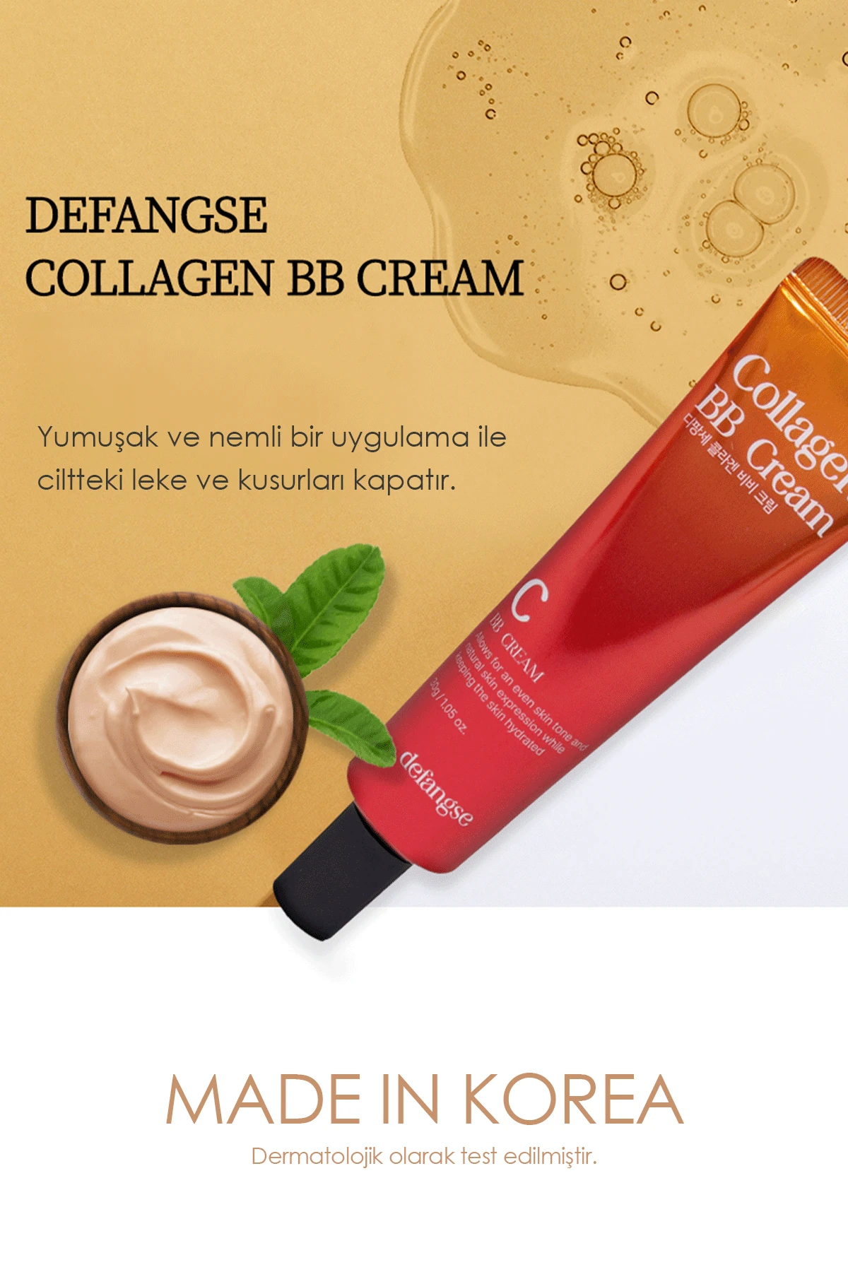Defangse Collagen BB Cream – Mükemmel Kapatıcılık Sunan Yoğun Nem & Doğal Görünüm Etkili BB Cream