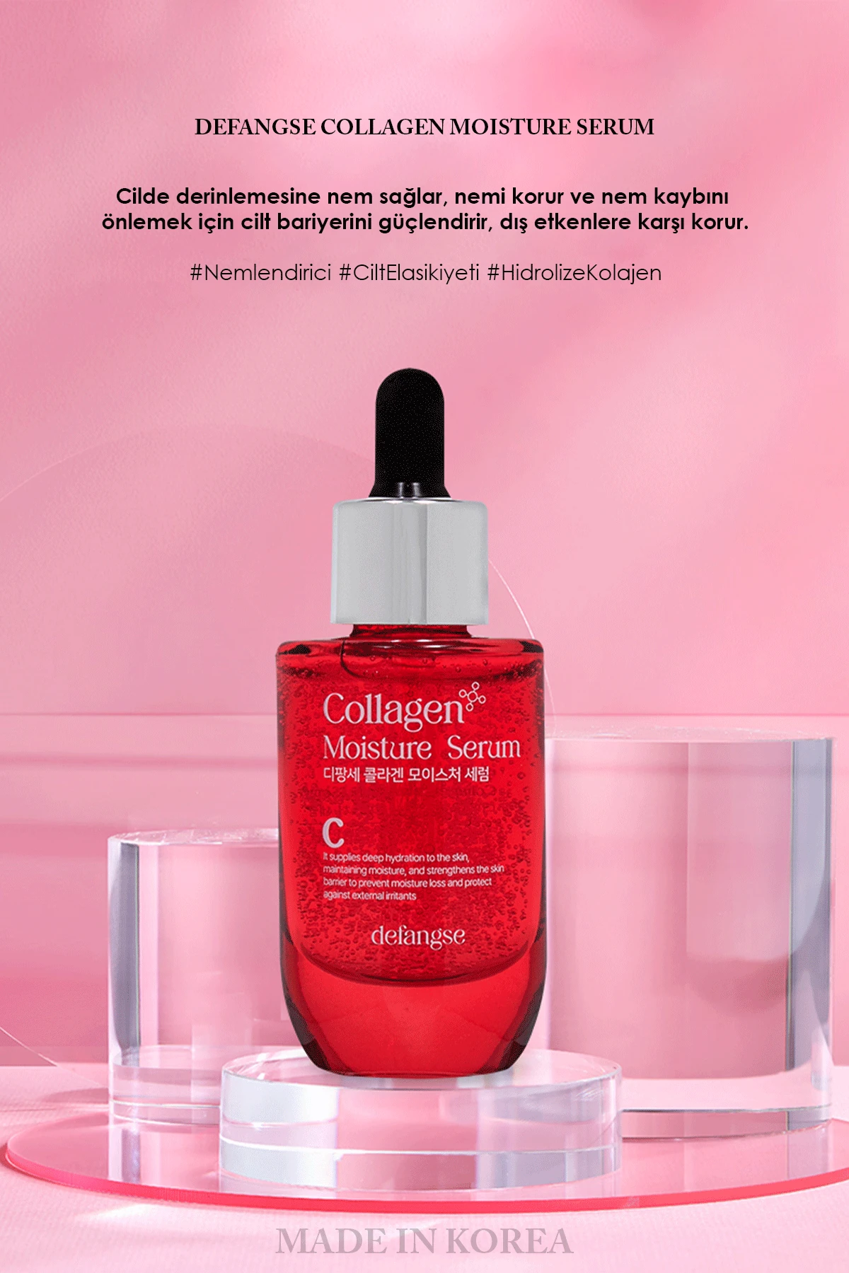 Defangse Collagen Moisture Serum - Derin Nemlendirme Hassas Ciltlere Uygun Kolajen Serum 30ml