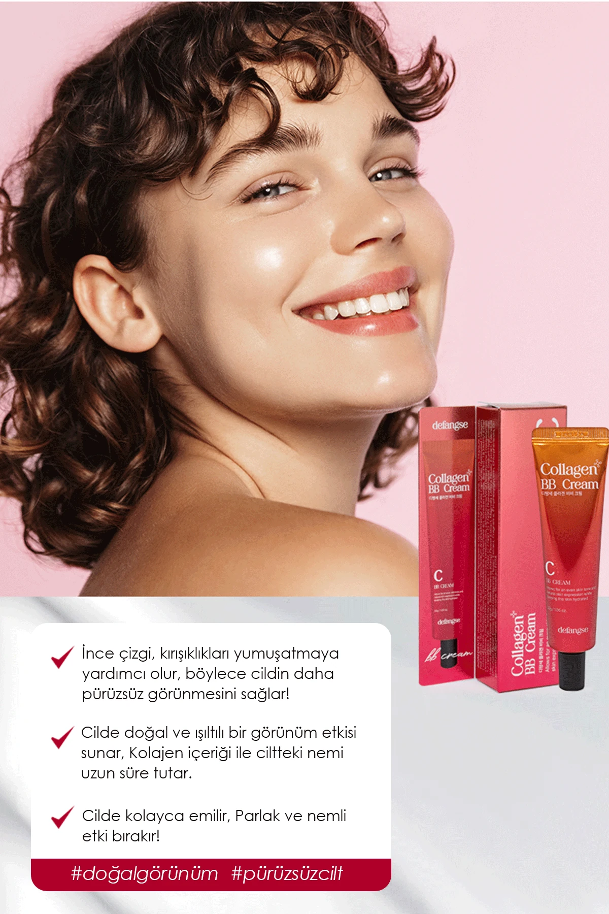 Defangse Collagen BB Cream – Mükemmel Kapatıcılık Sunan Yoğun Nem & Doğal Görünüm Etkili BB Cream