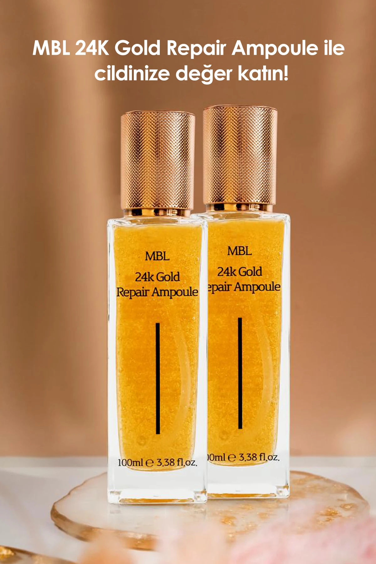 MBL 24K Gold Repair Ampoule - Altın ve Hyaluronik Asit içerikli 24K Altın Onarıcı Bakım Serumu 100 ml