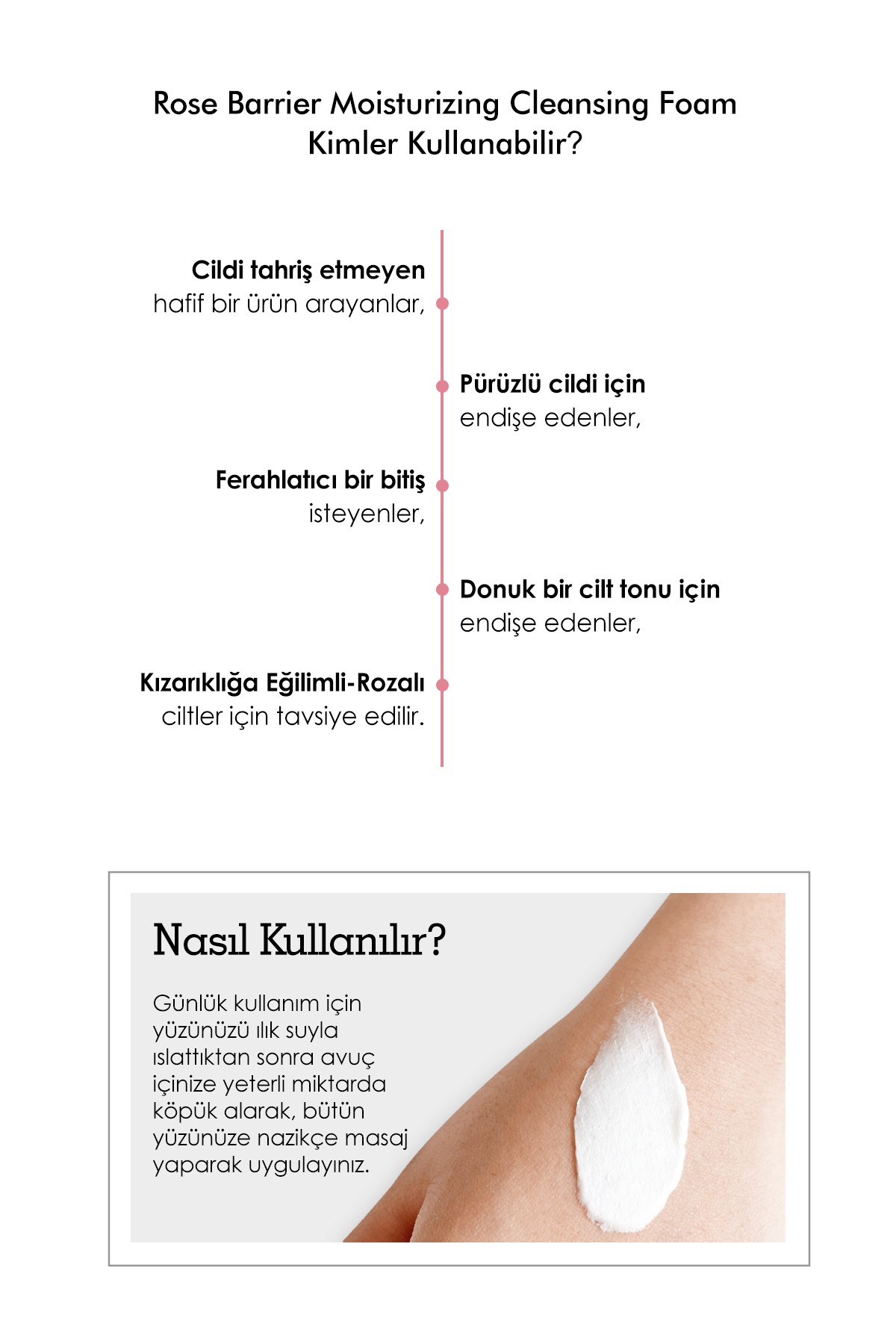 Rozalı Ciltler Için Cilt Bariyer Onarımını Destekleyen Gül Suyu Özlü Temizleme Köpüğü 120ml