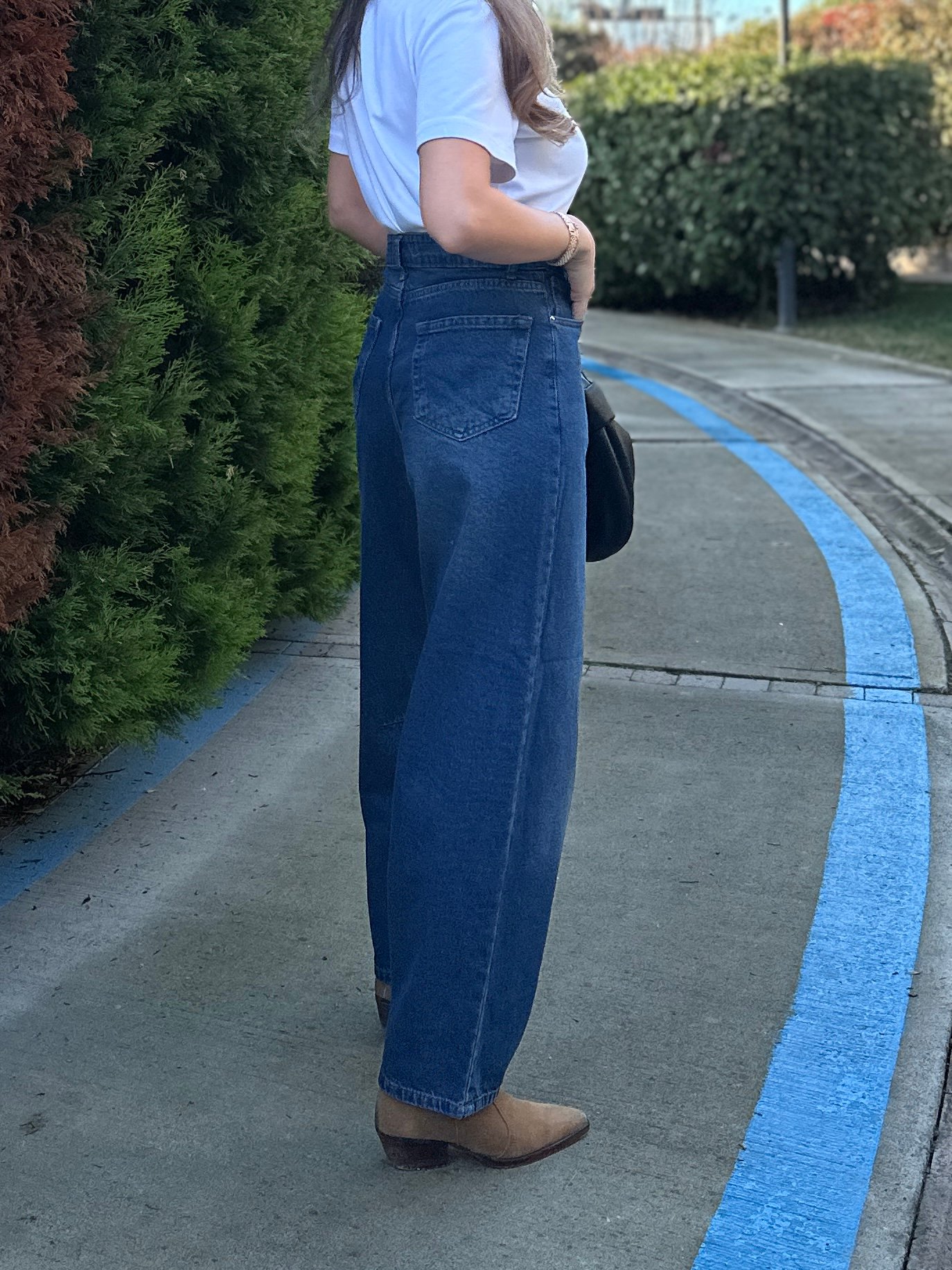 Taşlaşmış İndigo Mavisi Balon Jean