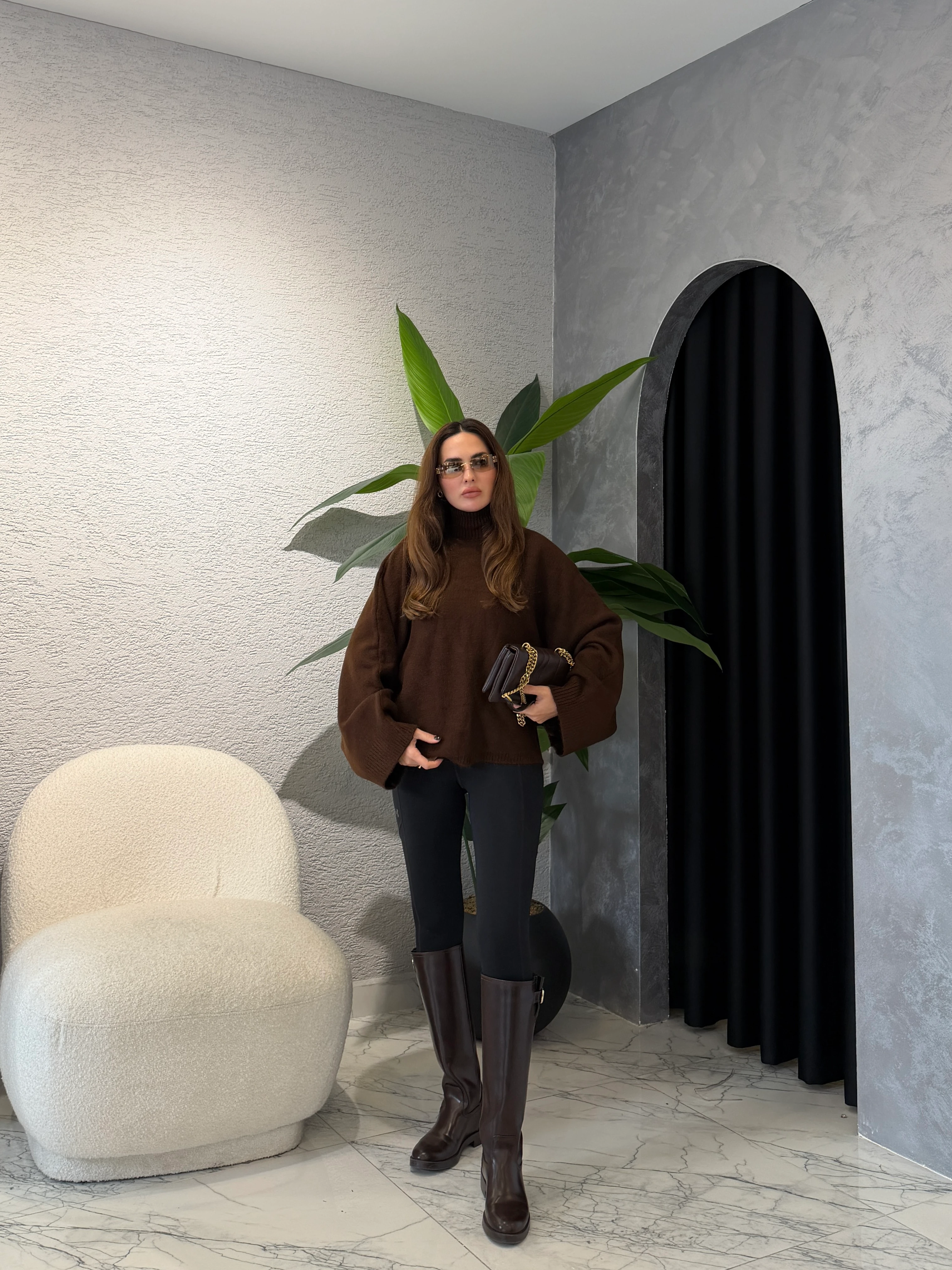 ZR Model Yarasa Kol Soft Touch Boğazlı Kazak