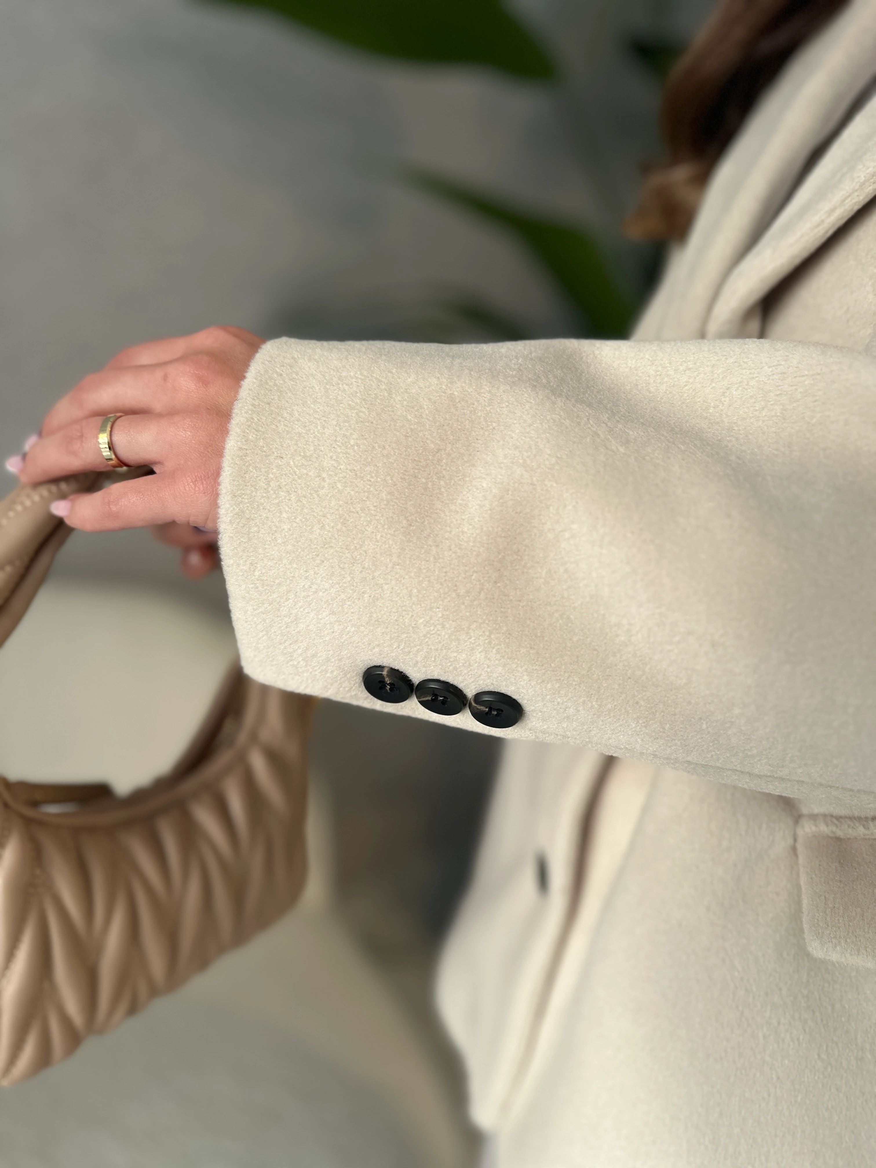 Dokulu Kaşe Blazer Ceket