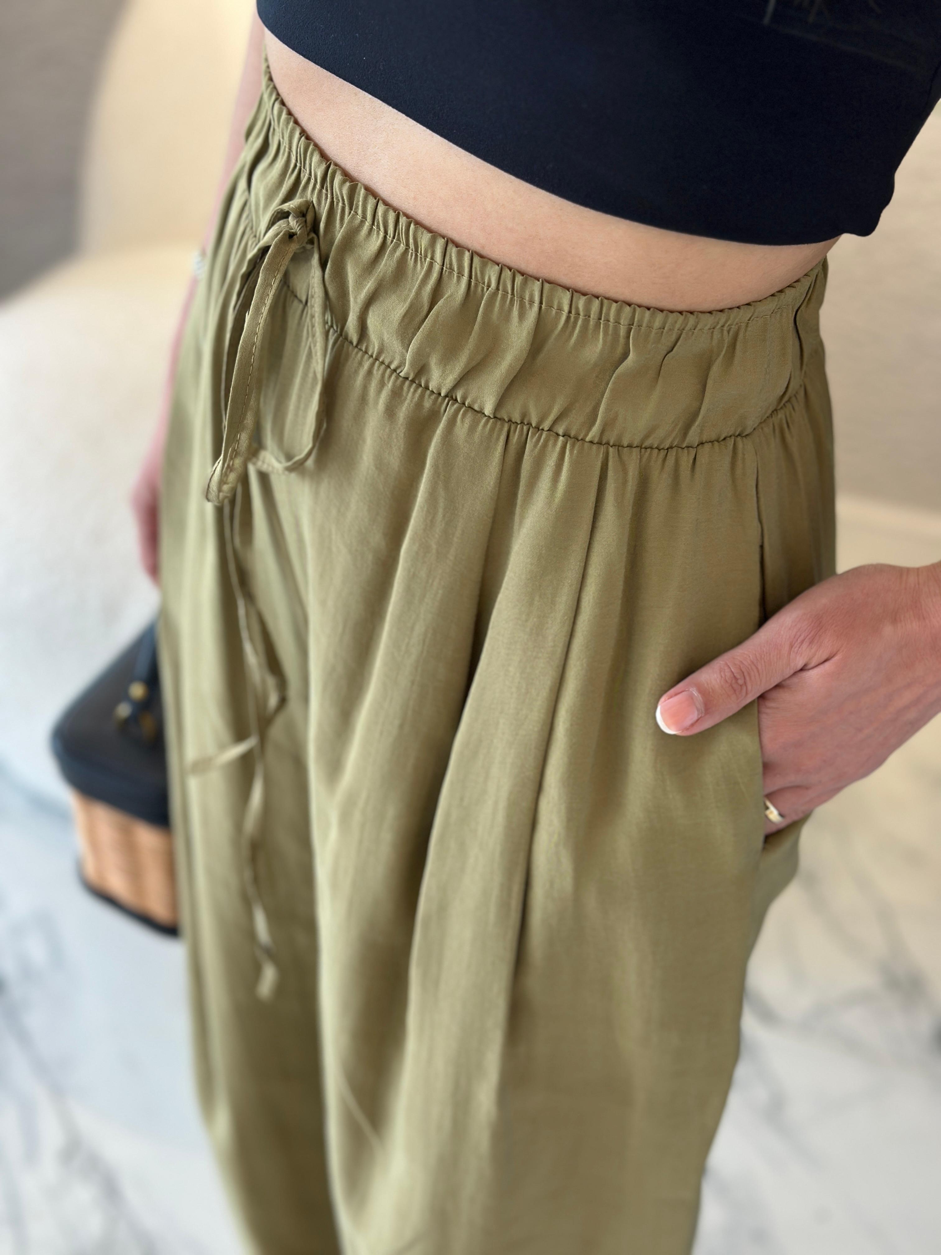 Tencel Modal Kumaş Pileli Dökümlü Pantolon