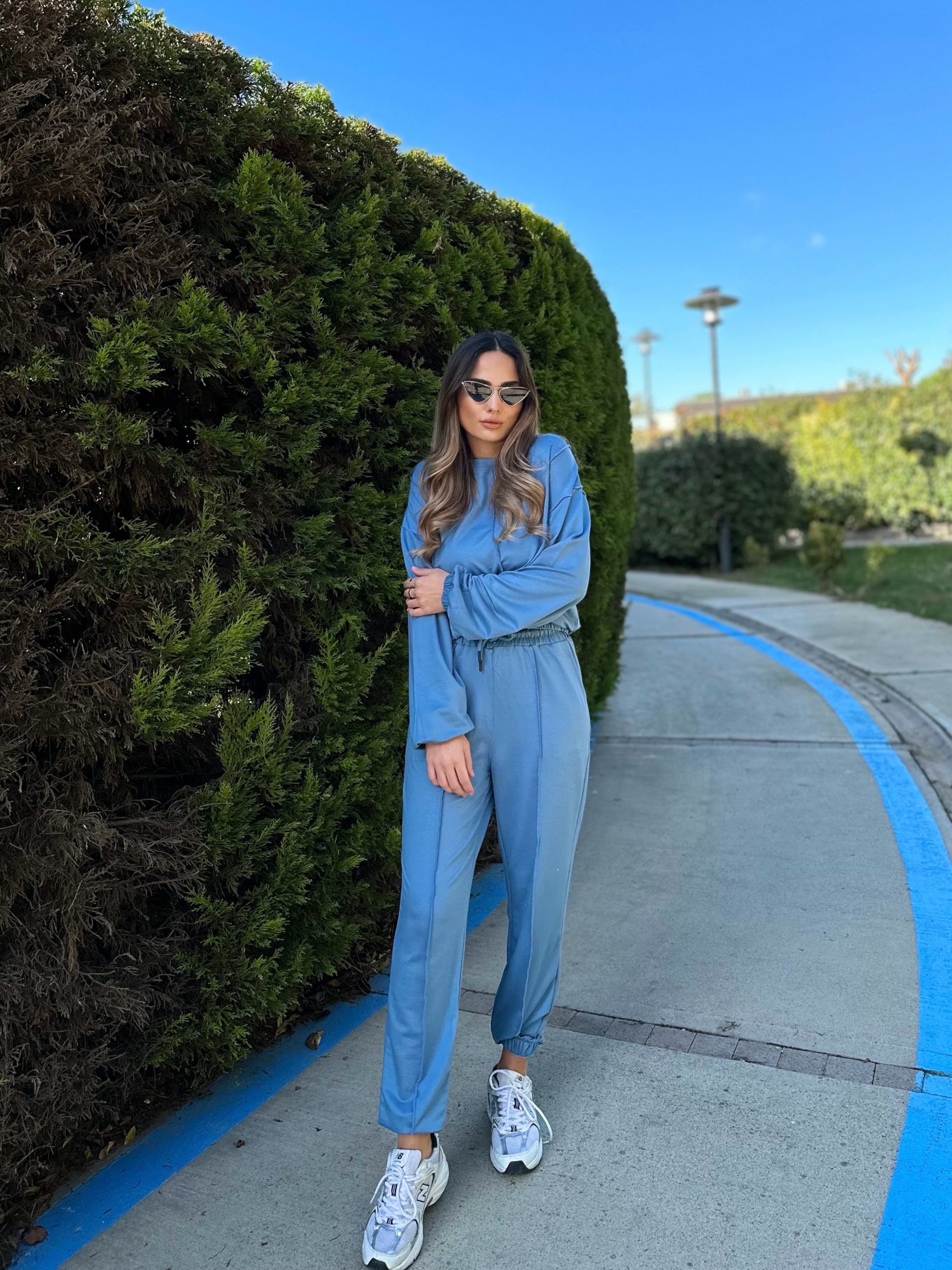Biye Detaylı Eşofman Takımı - Mavi