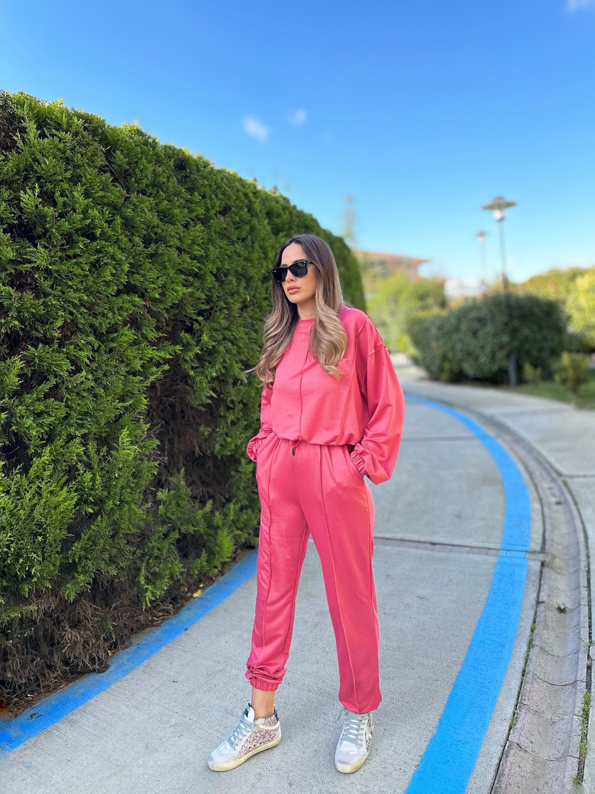 Biye Detaylı Eşofman Takımı - Kiremit