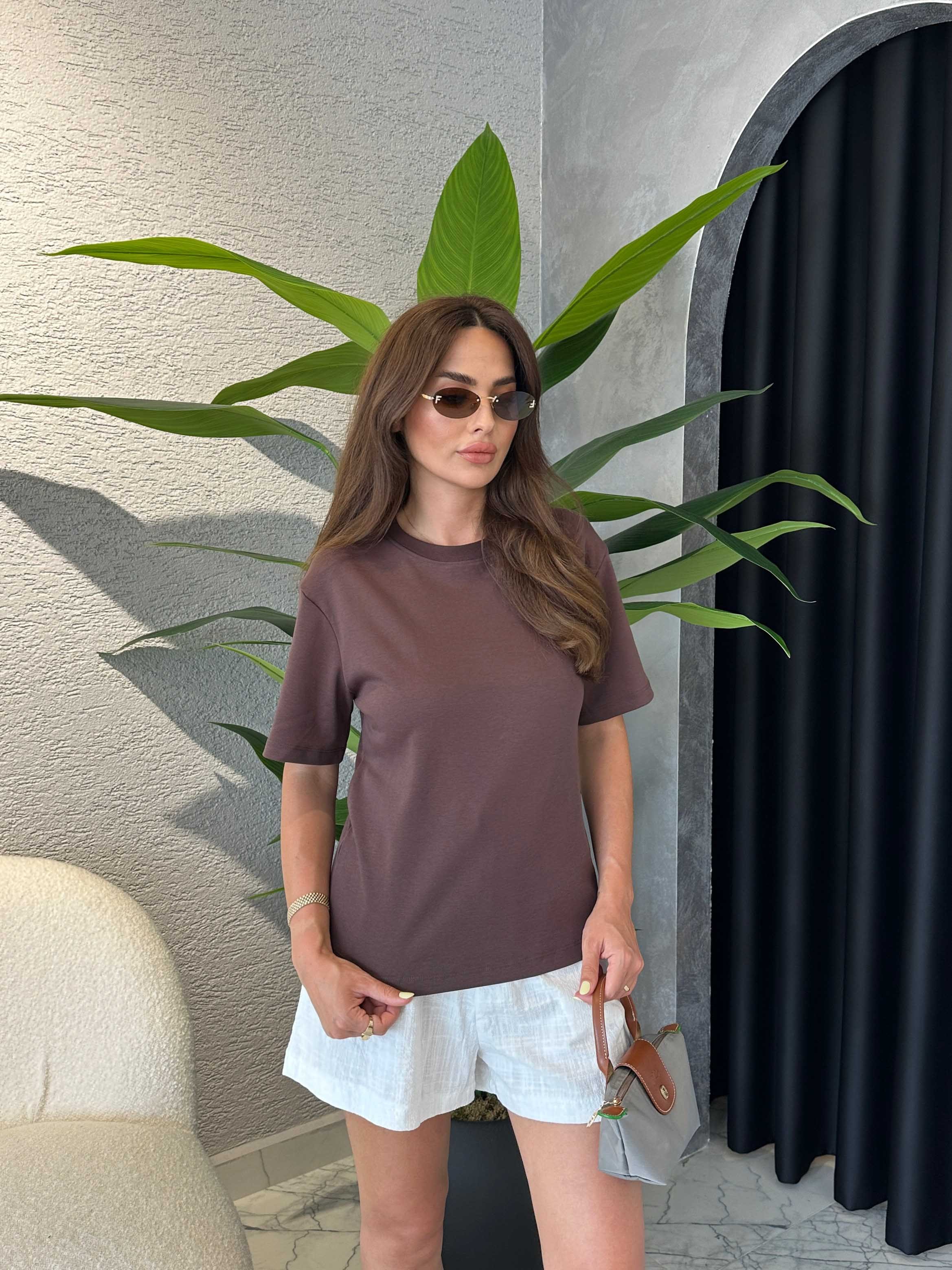 Bisiklet Yaka Pamuklu Basic Tişört