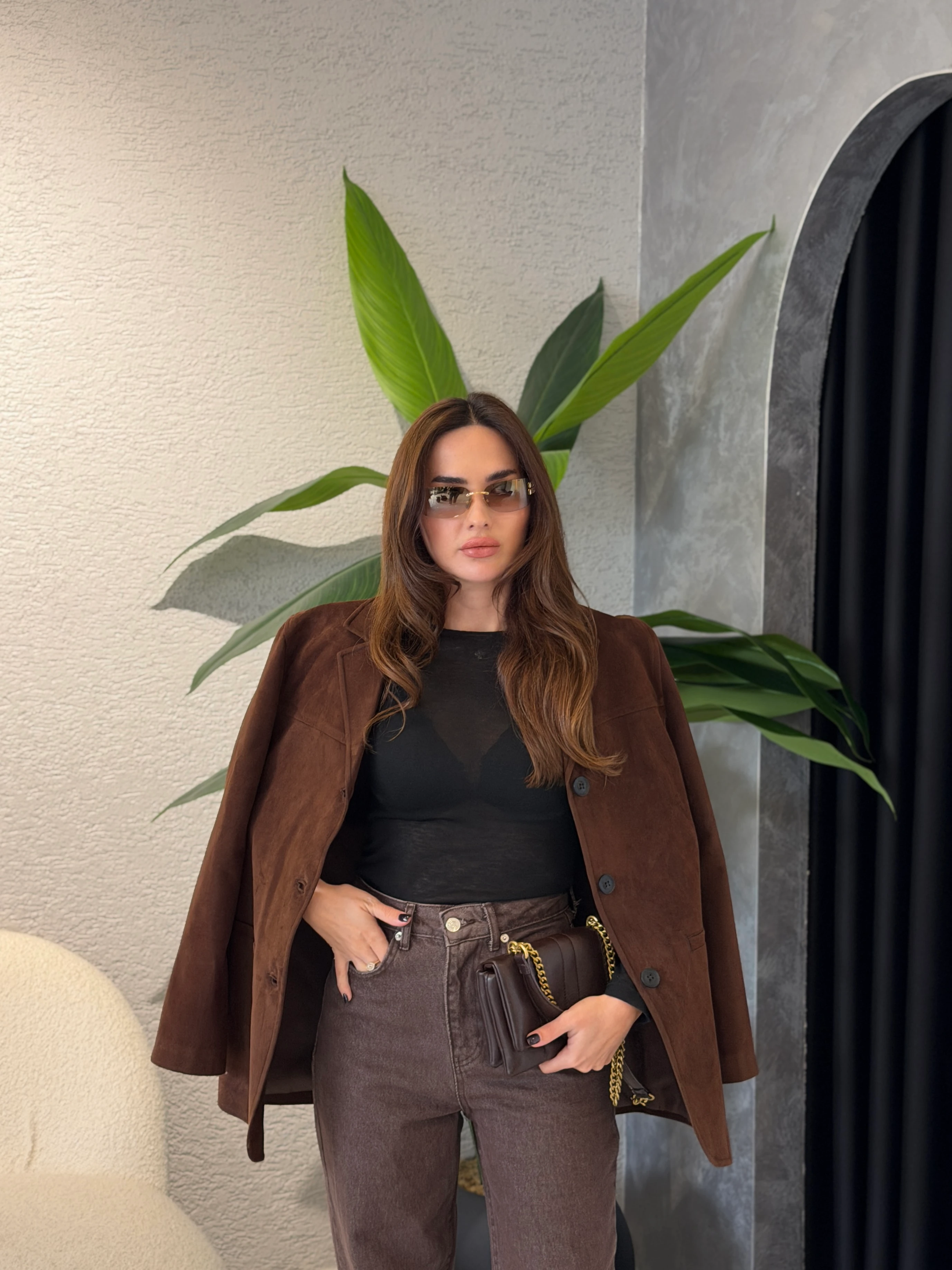 Kayık Yaka Transparan Body - Siyah