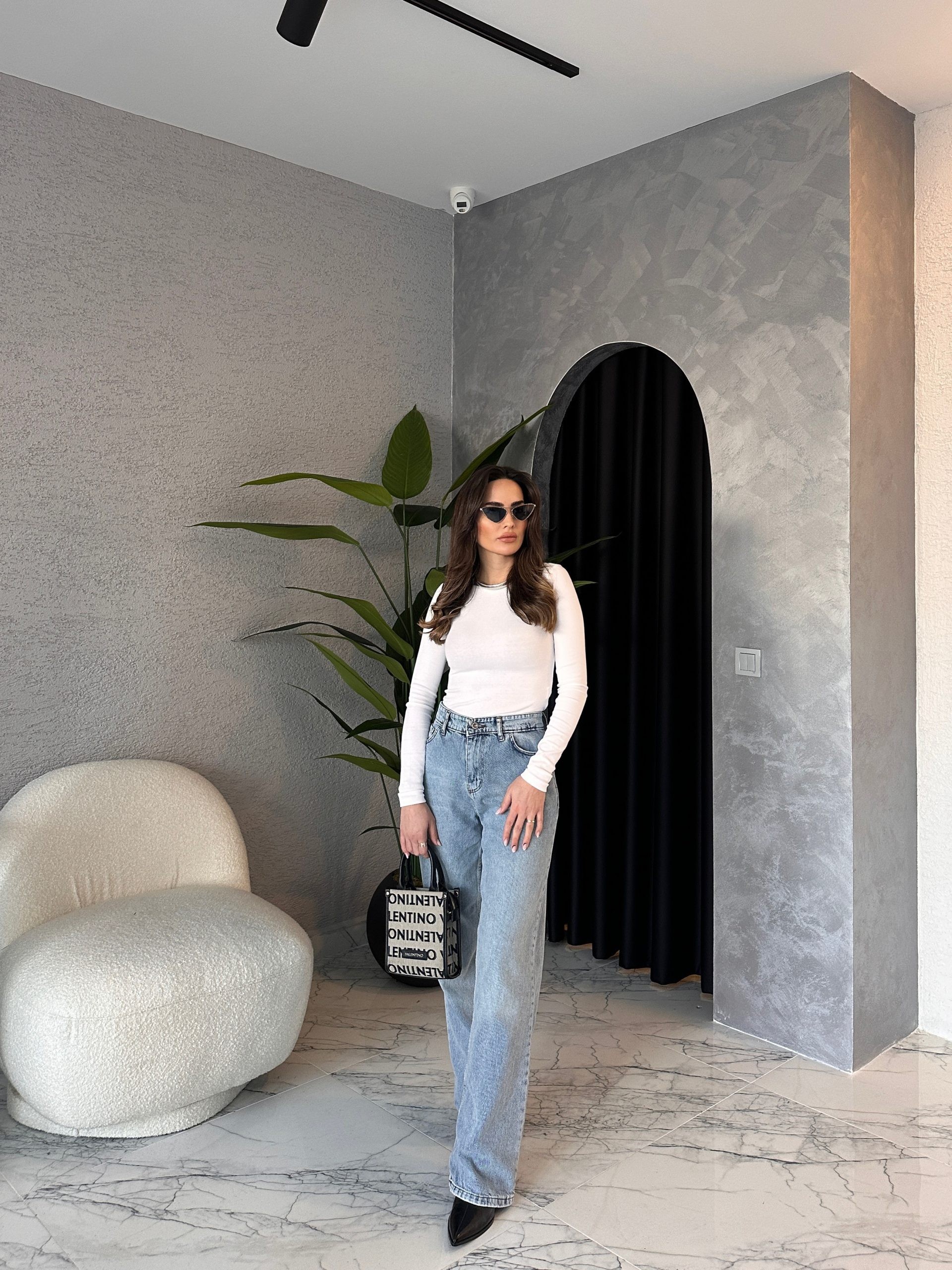 Buz Mavisi Yüksek Bel Straight Jean