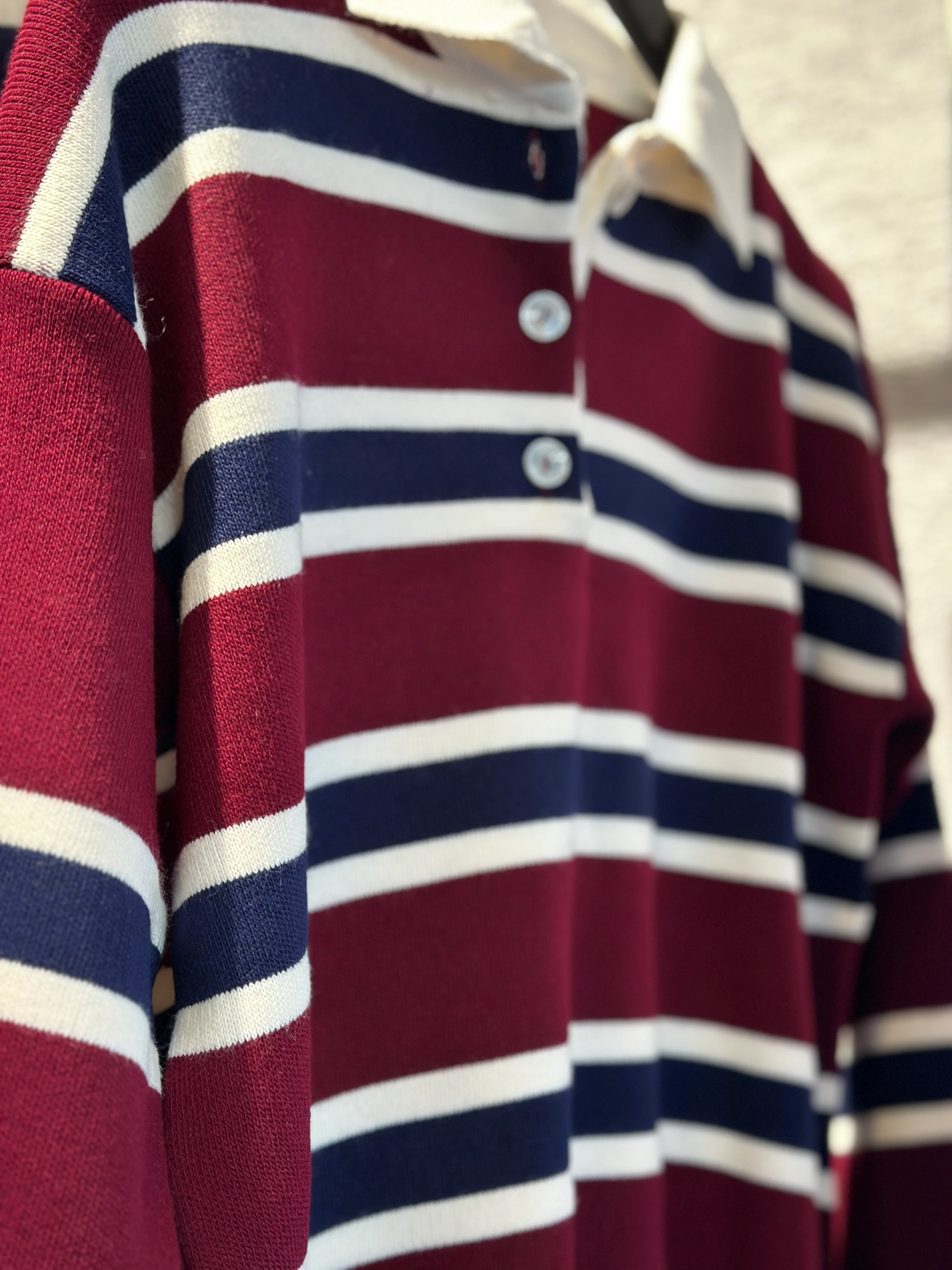 Polo Yaka Çizgili Kazak