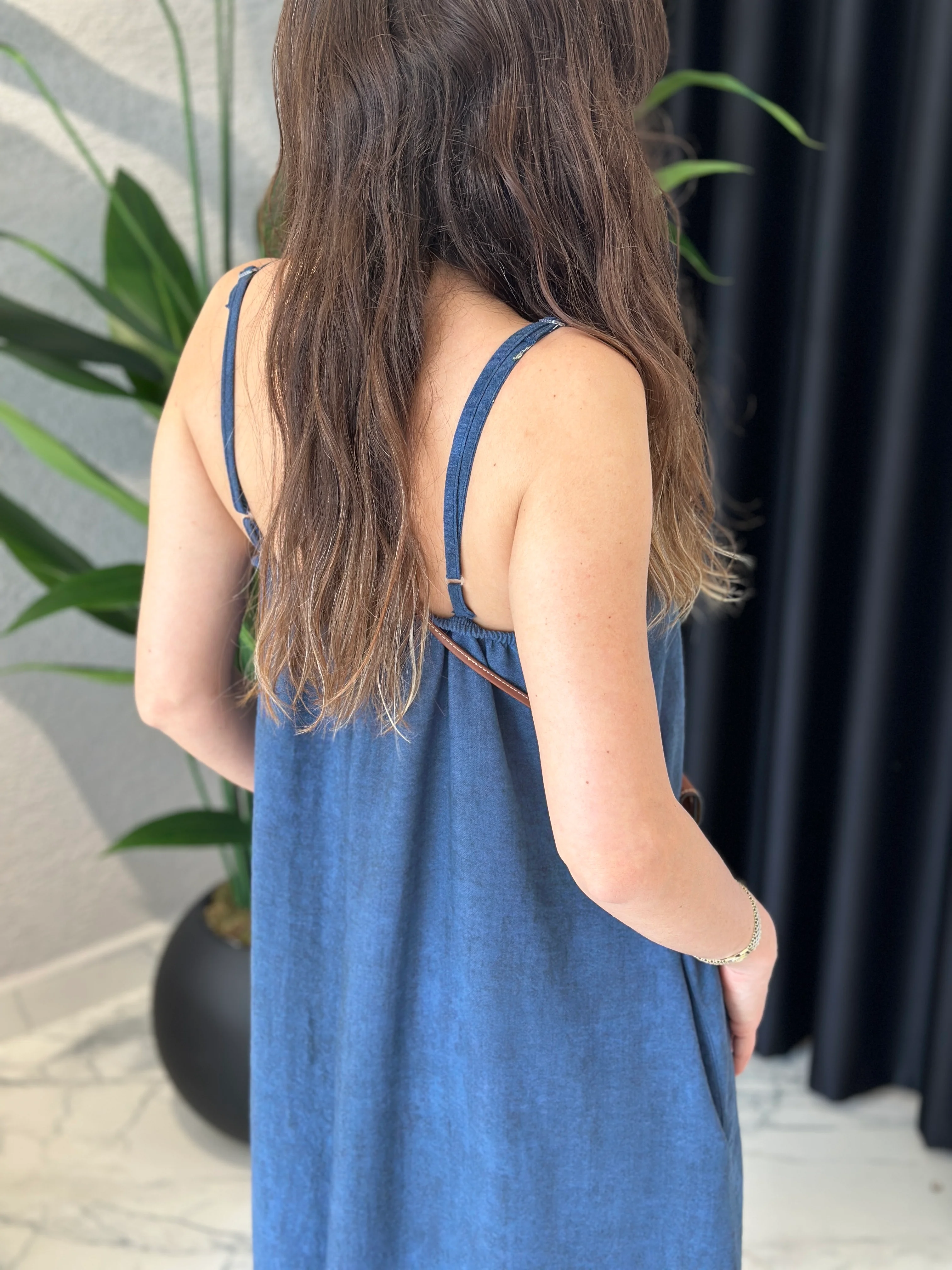 Bolerolu Pamuklu Askılı Bohem Elbise 