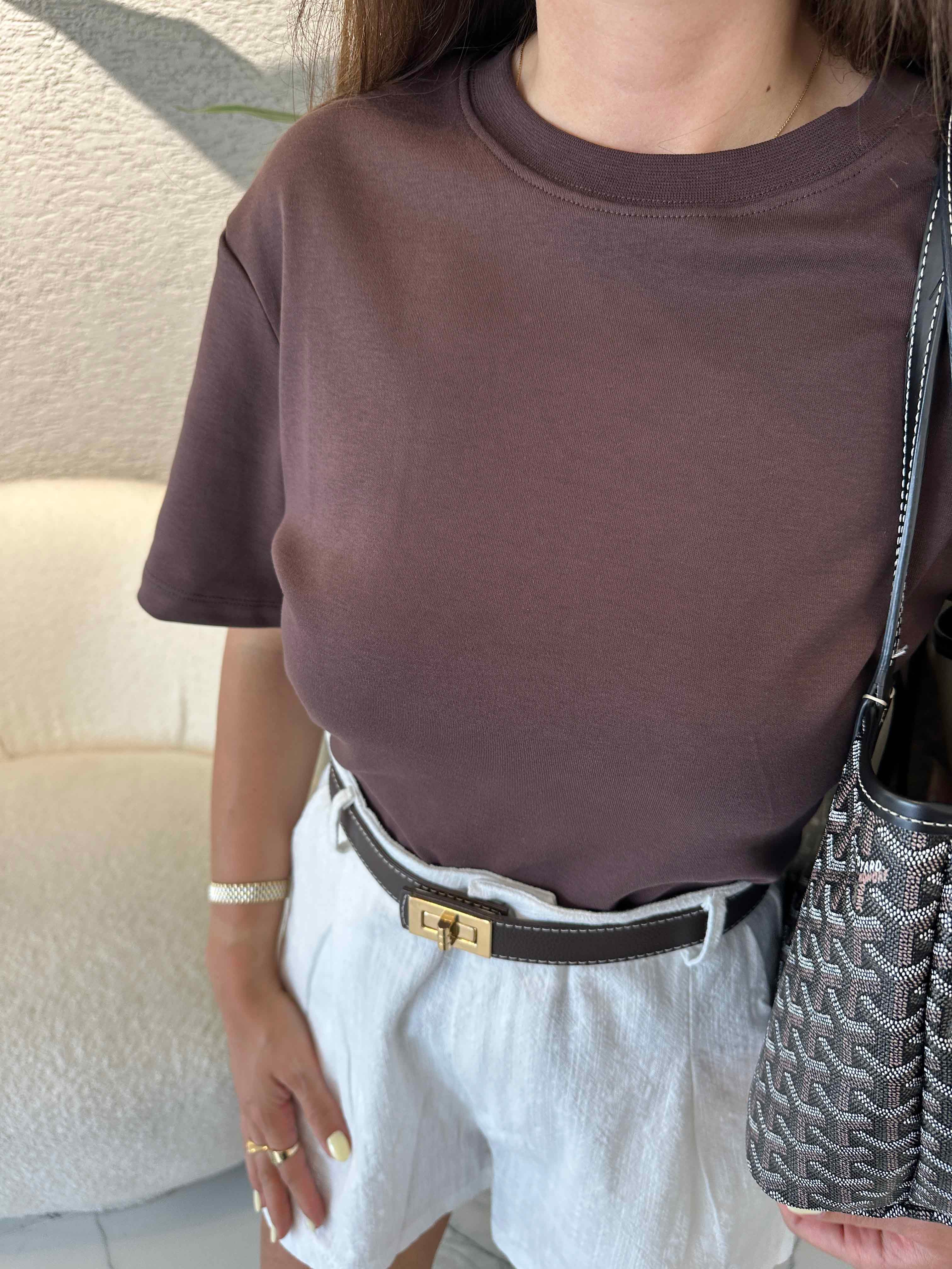 Bisiklet Yaka Pamuklu Basic Tişört