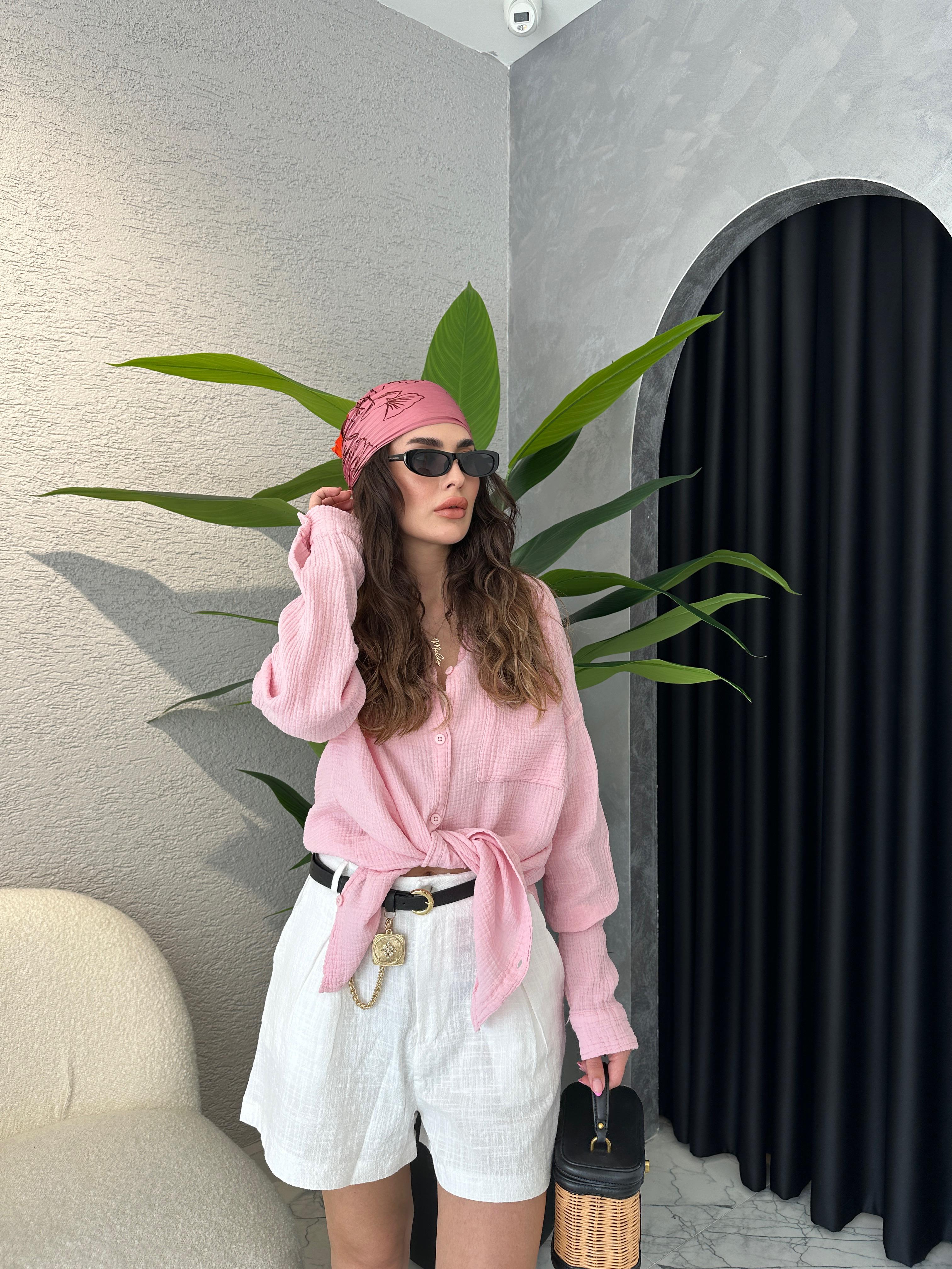 Müslin Kumaş Oversize Gömlek