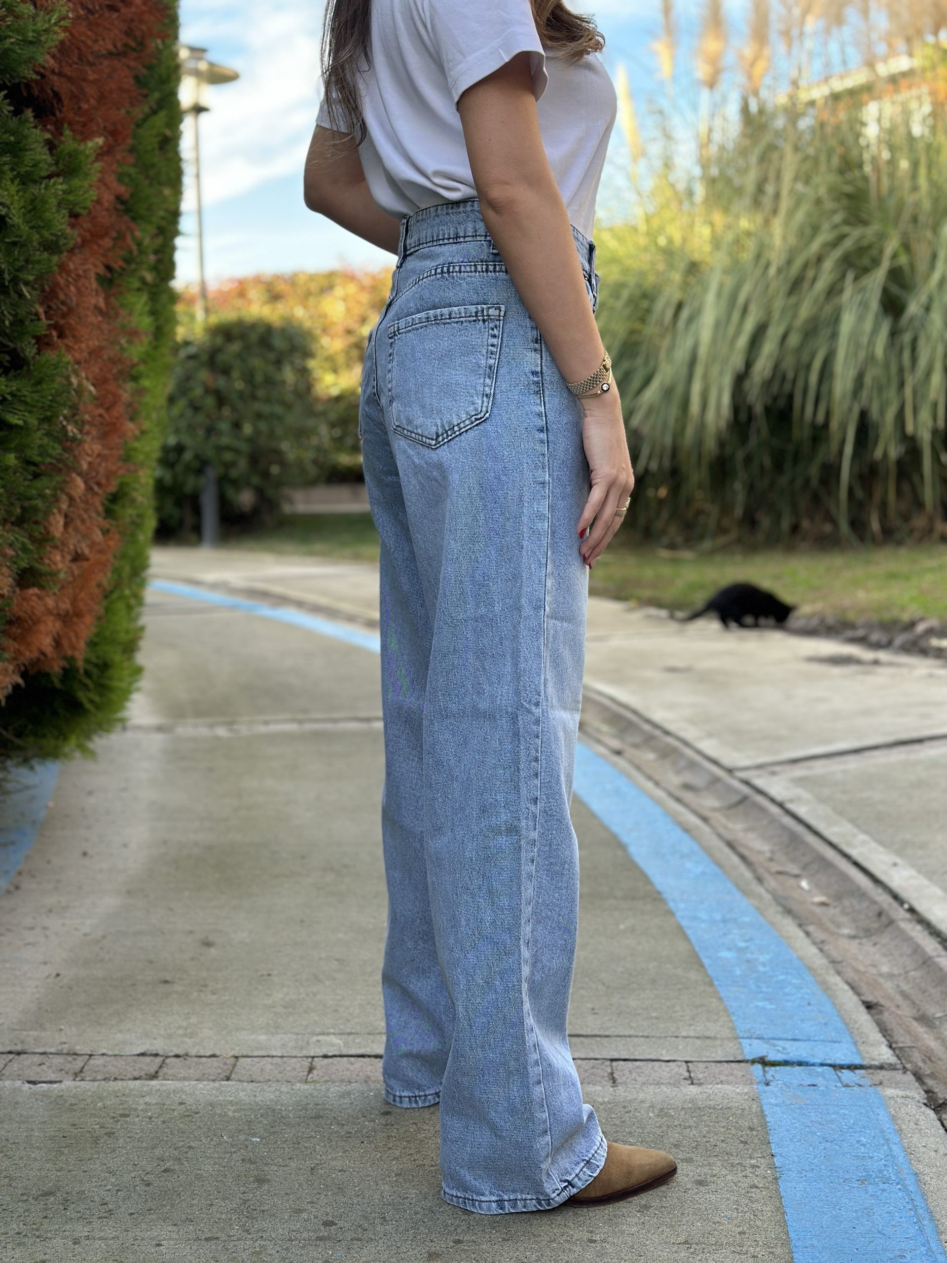 Buz Mavisi Yüksek Bel Straight Jean