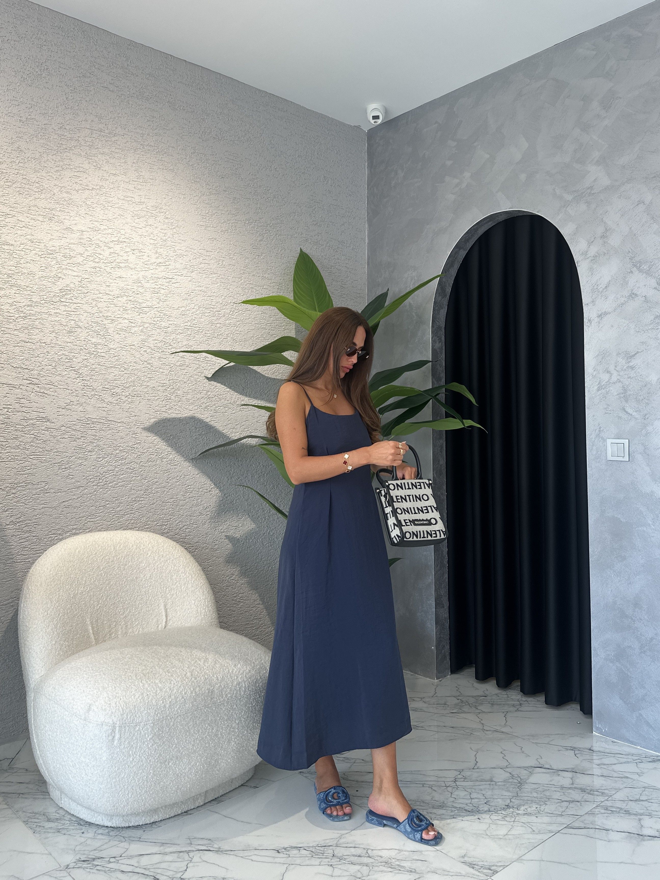 Tencel Modal Gömlekli Askılı Elbise
