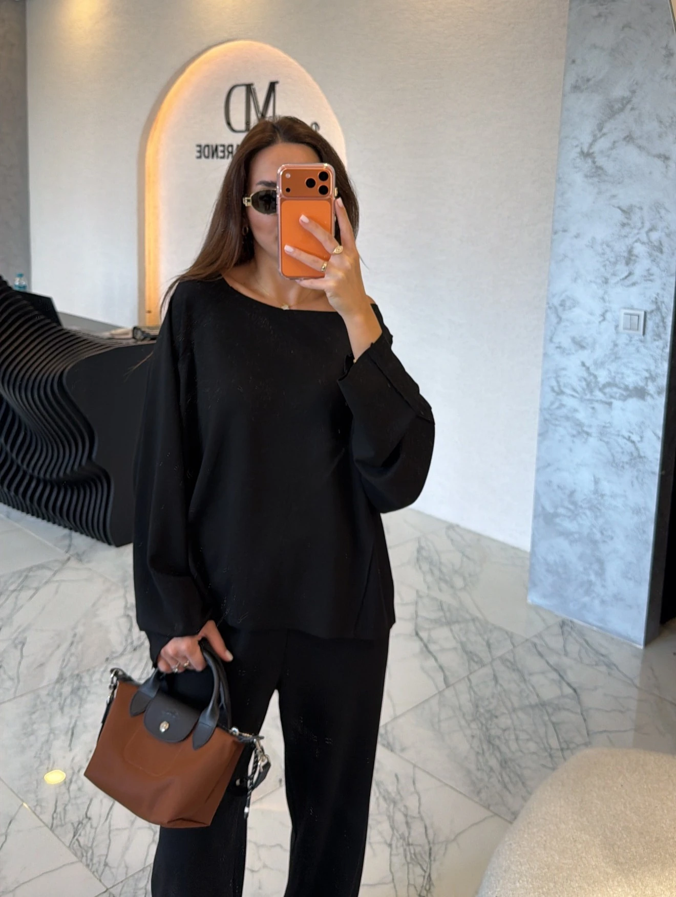 Kesik Yaka Oversize Modal Takım