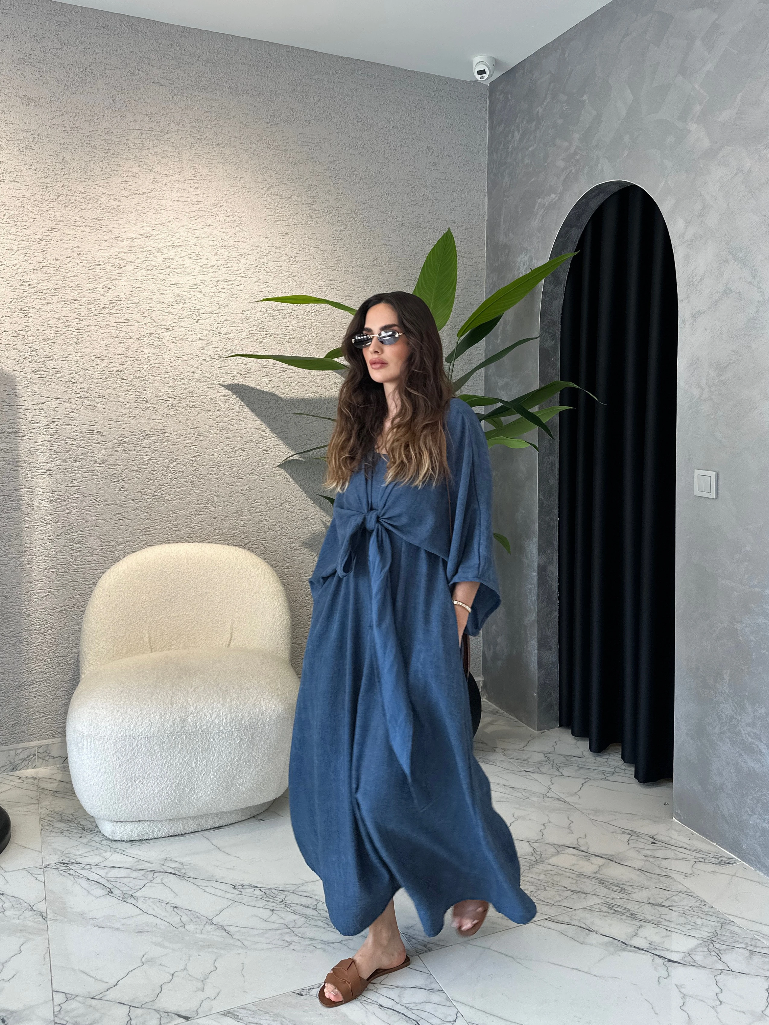 Bolerolu Pamuklu Askılı Bohem Elbise 