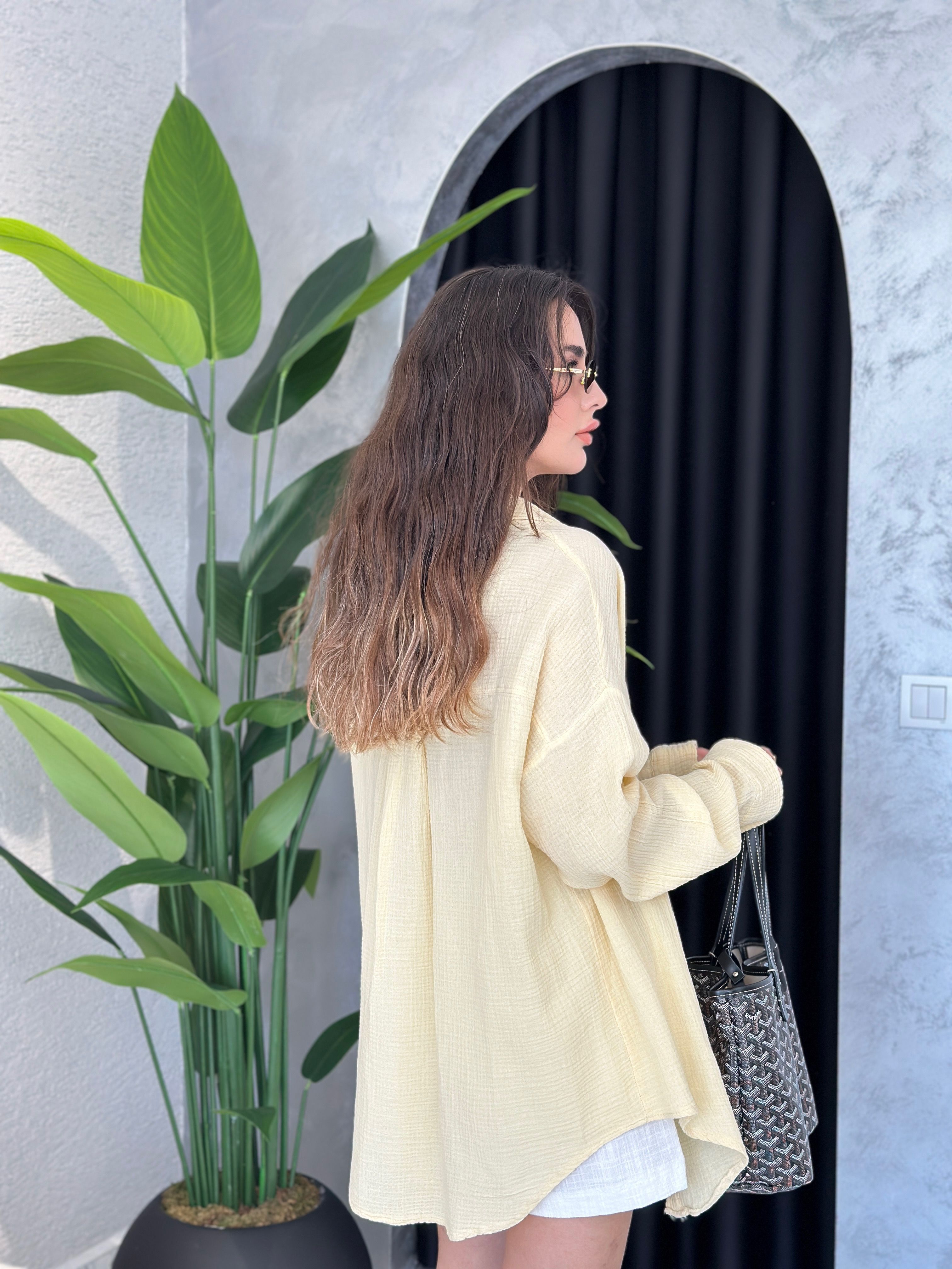 Müslin Kumaş Oversize Gömlek