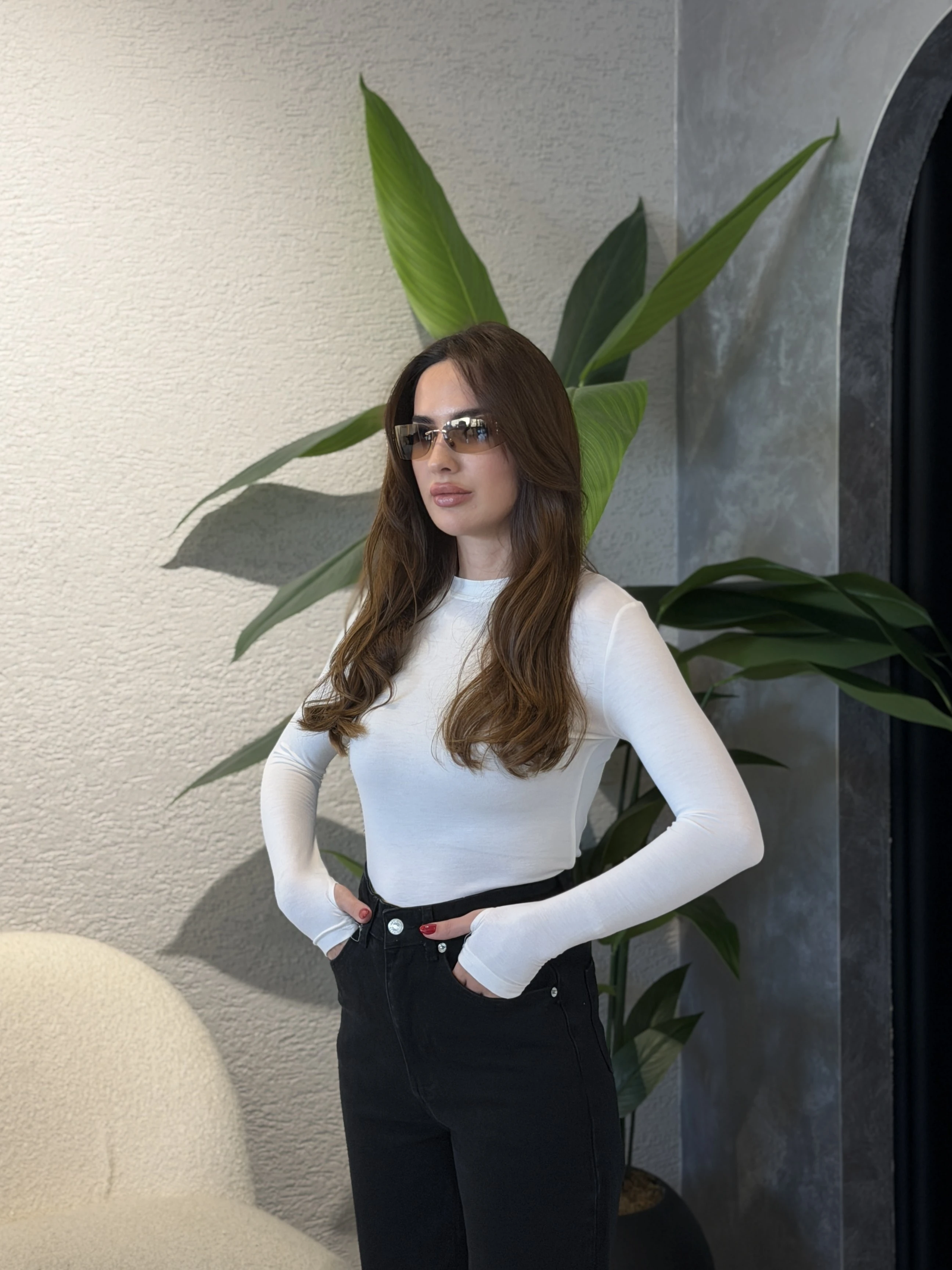 Parmak Geçirmeli Likralı Body 