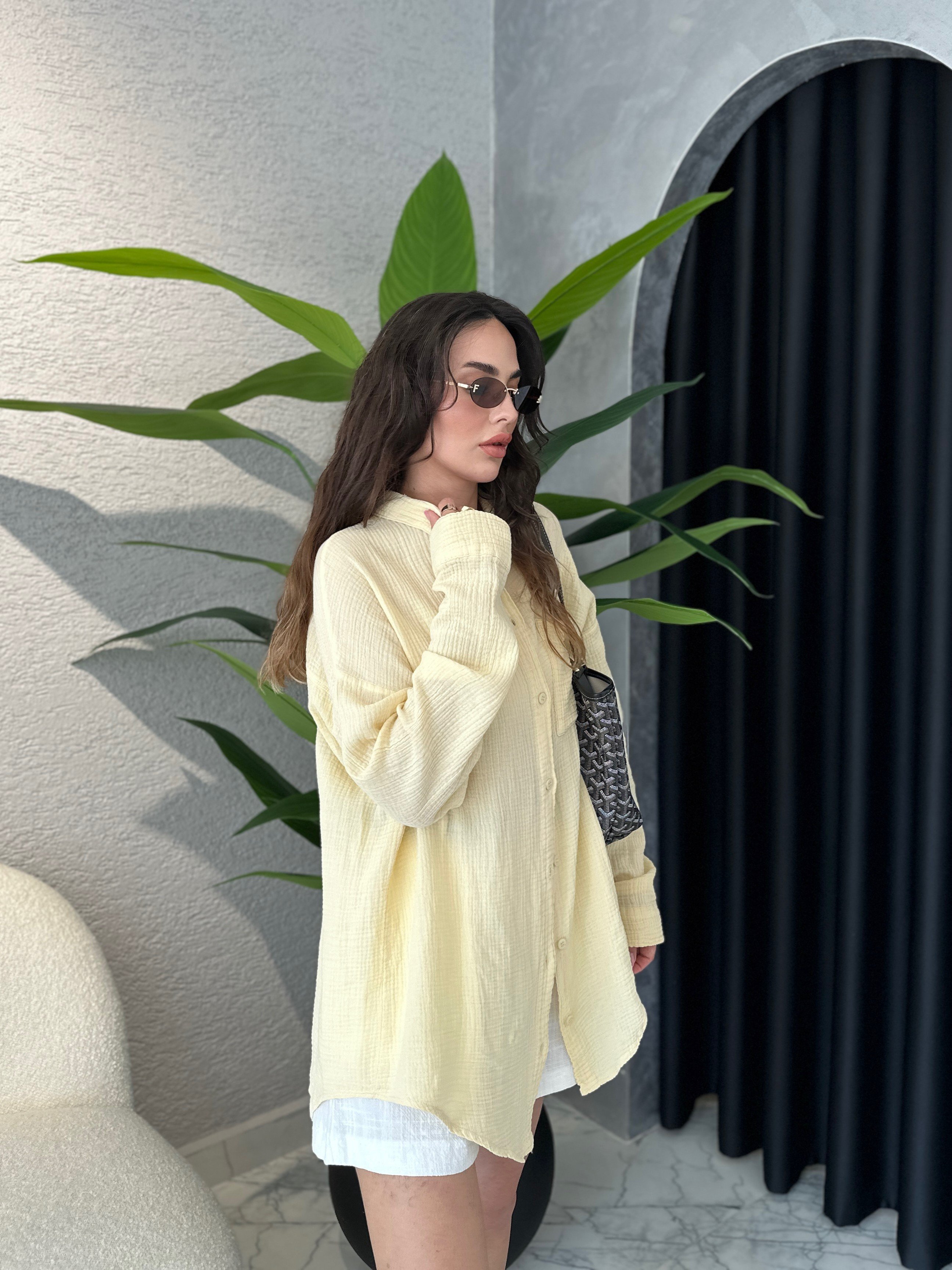 Müslin Kumaş Oversize Gömlek