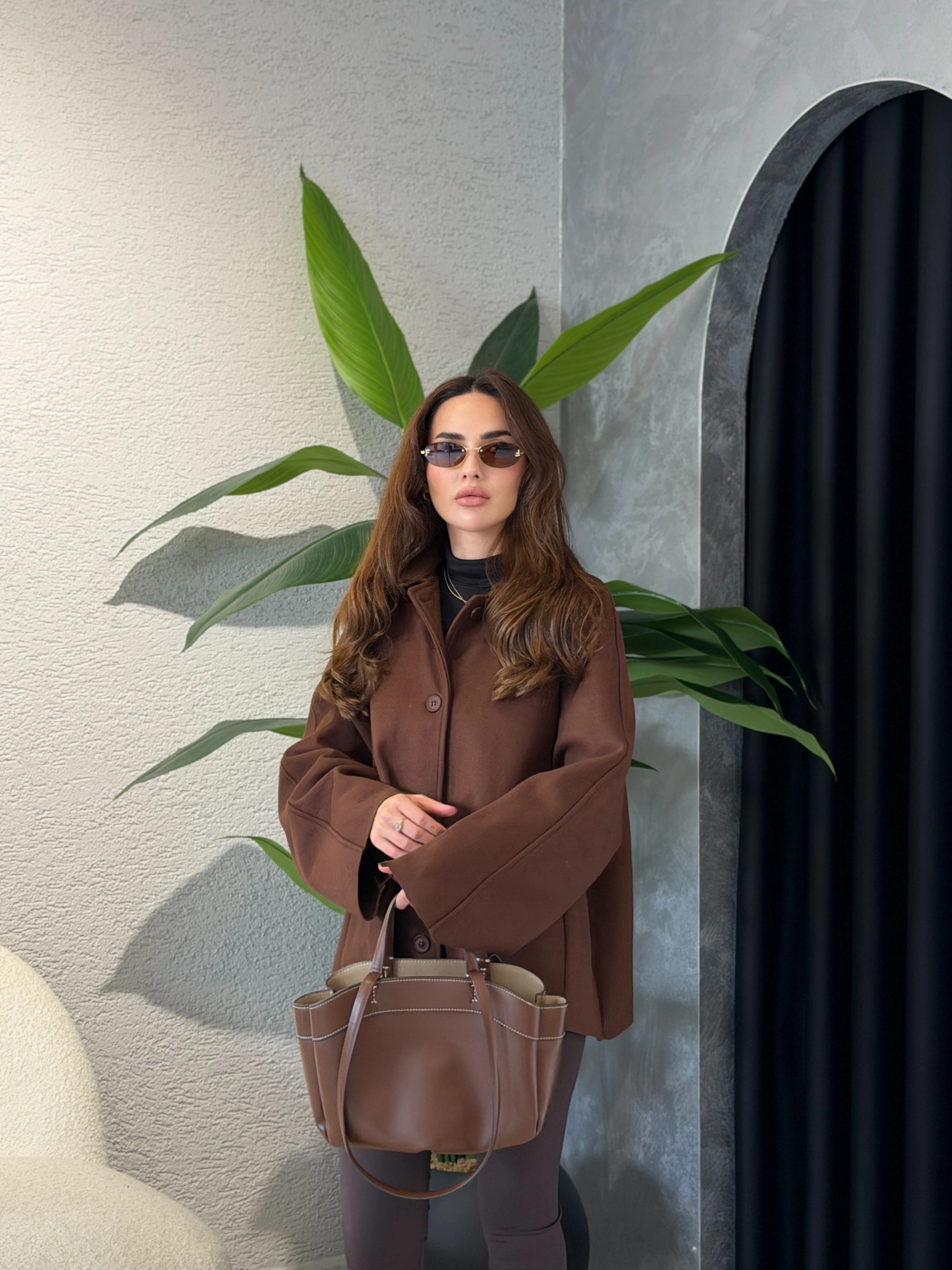 ZR Model Çıkarılabilir Kürk Detaylı Kaşe Ceket