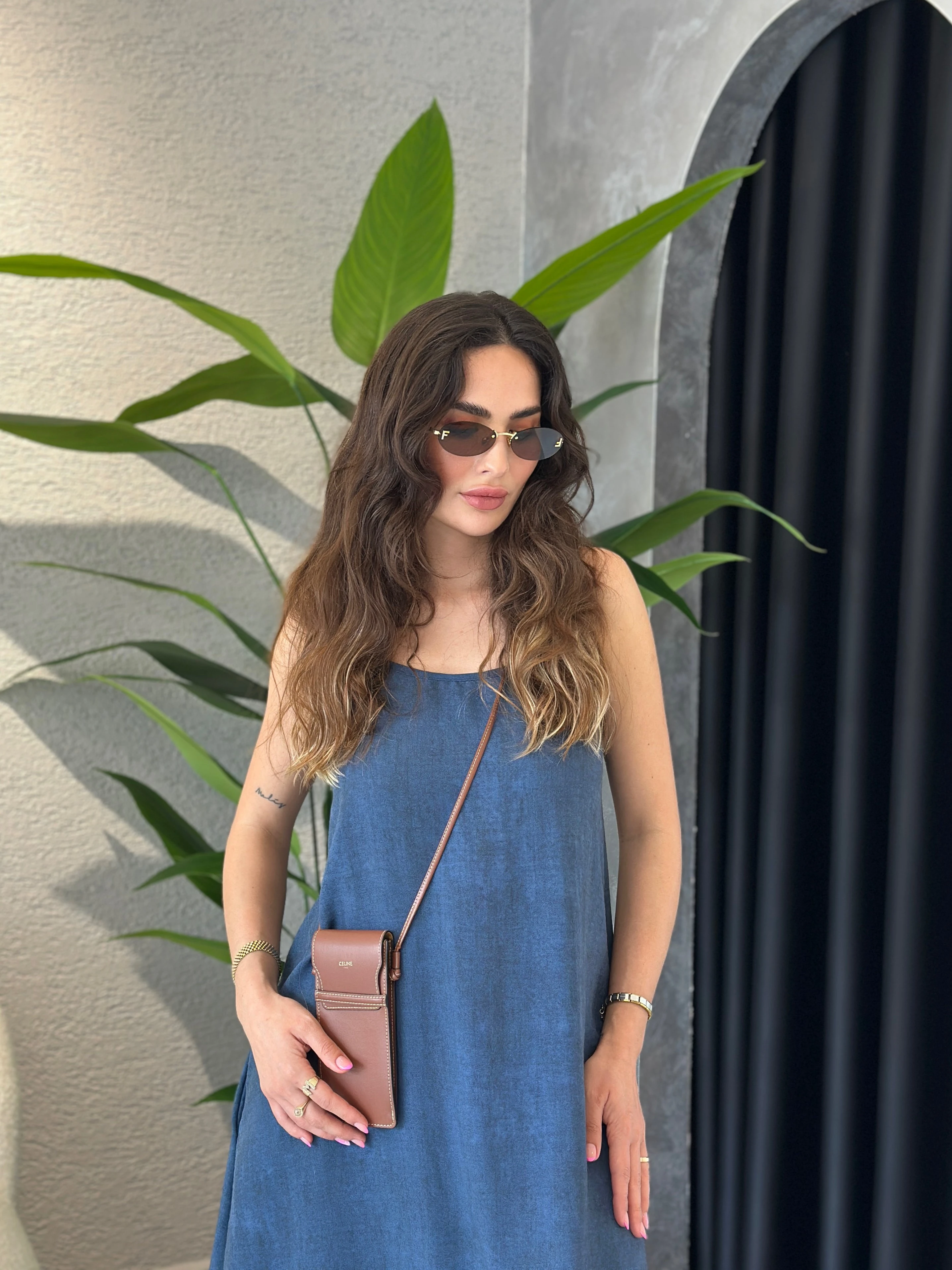 Bolerolu Pamuklu Askılı Bohem Elbise 