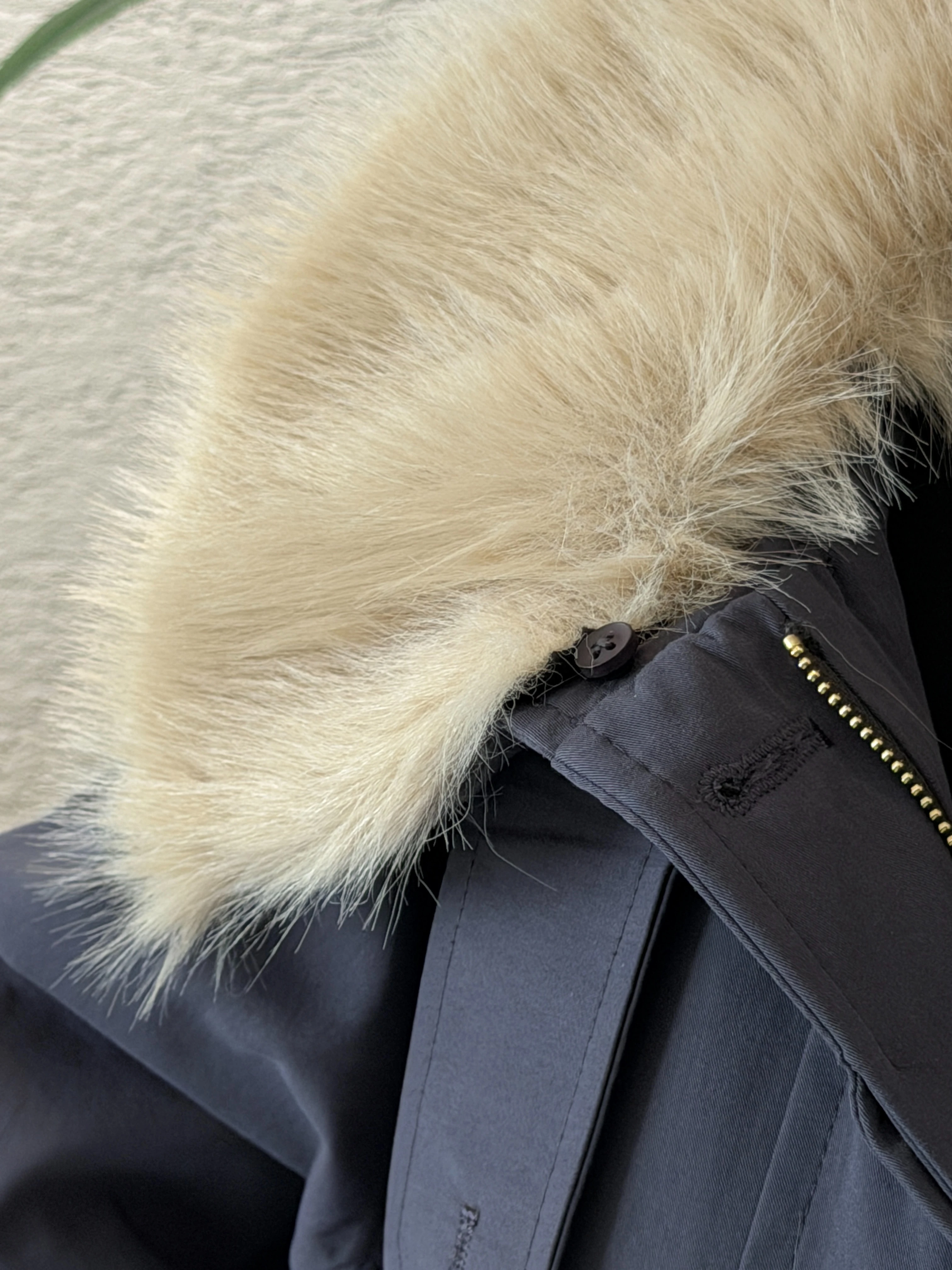 İndigo Çıkarılabilir Kürk Yakalı Premium Trençkot