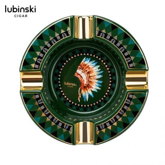 Lubinski Ceramic 4 Cigar Capacity Cigar Ashtray Green 5575AT