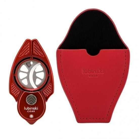 Lubinski Guillotine 60 ring Steel Cigar Scissors Red 9512AT