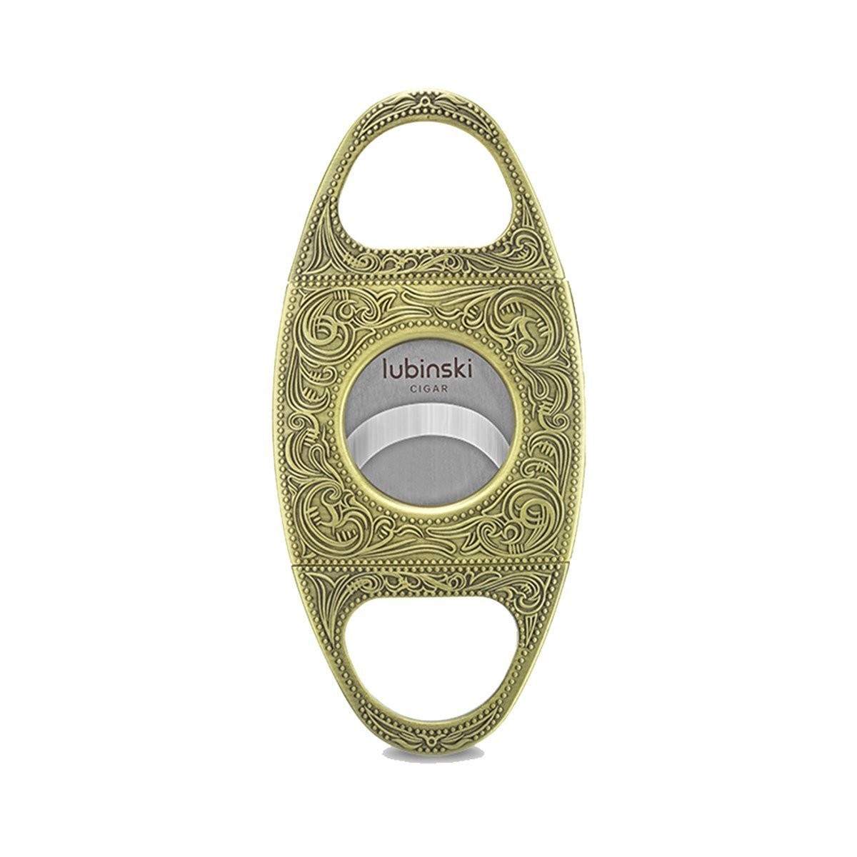 Lubinski Guillotine 60 Ring Stahl Zigarrenschere Gold 9518AT