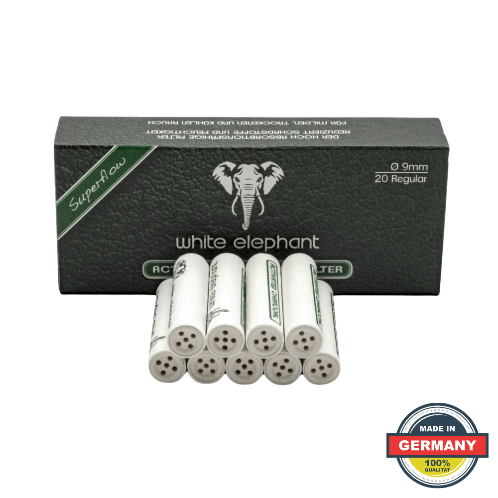 White Elephant 9mm Kömürlü Pipo Filtresi 20 Adet 352465