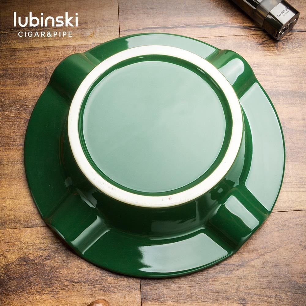 Lubinski Ceramic 4 Cigar Capacity Cigar Ashtray Green 5575AT