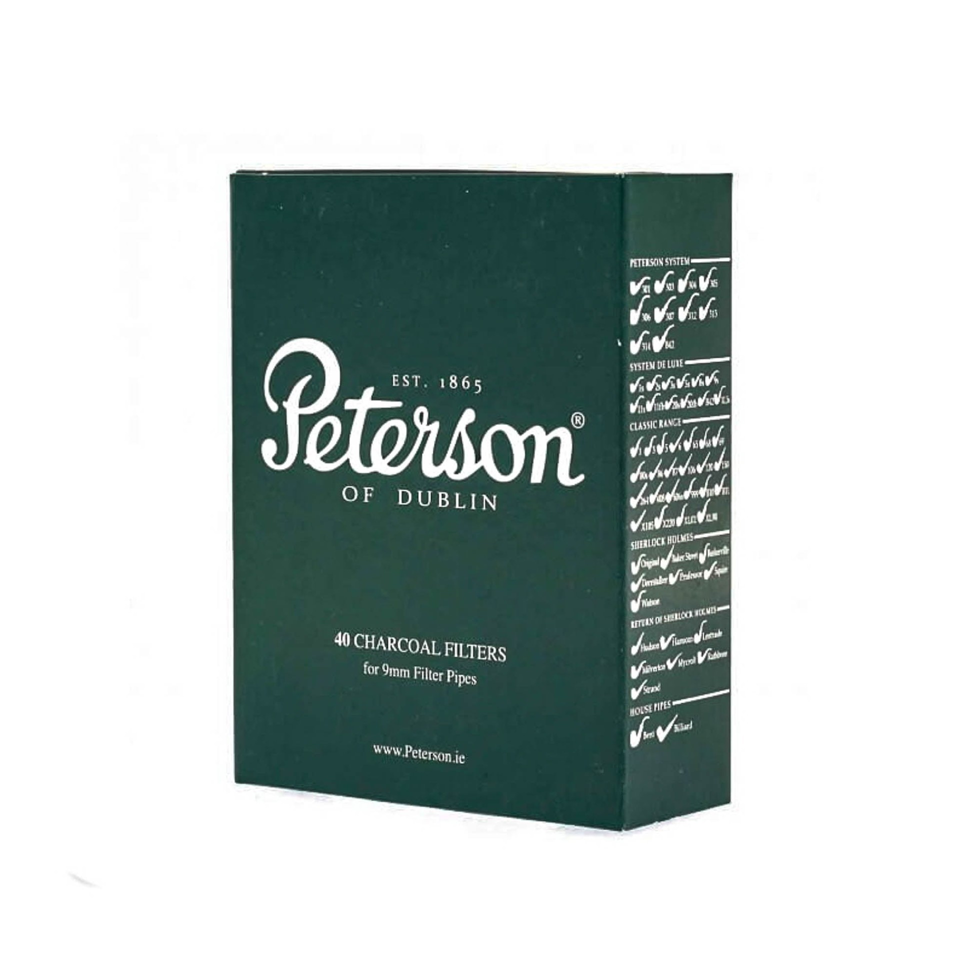 Peterson 9mm Charcoal Pipe
  Filter 40 Pieces 351440