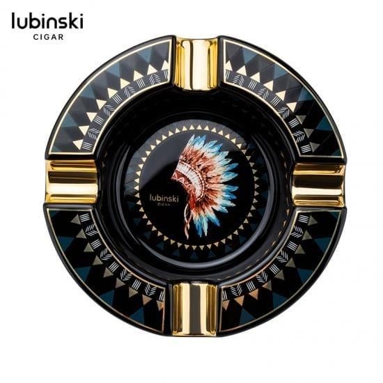 Lubinski Ceramic 4 Cigar Capacity Cigar Ashtray Black 5576AT