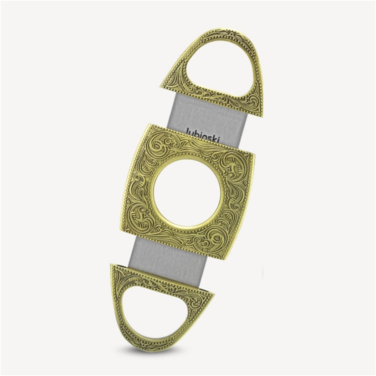 Lubinski Guillotine 60 Ring Stahl Zigarrenschere Gold 9518AT