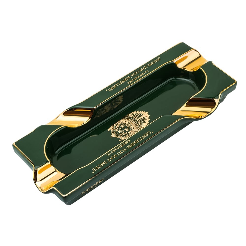 Lubinski Ceramic 4 Cigar Capacity Cigar Ashtray Green 5573AT