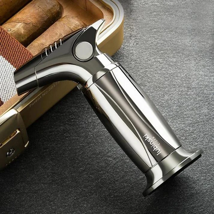 Lubinski 1li Torch Gunmetal Metal Puro Çakmağı 8203AT