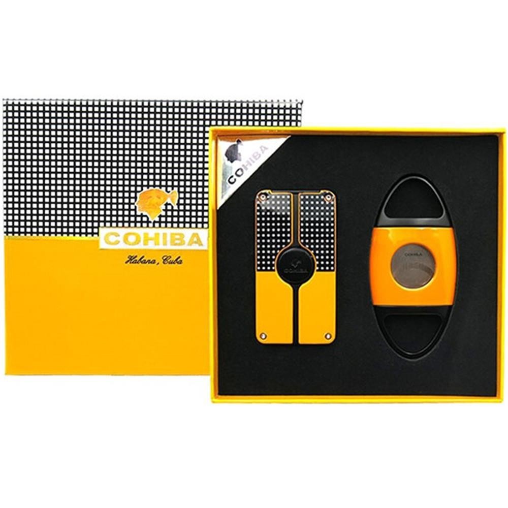 Cohiba Metal Sarı/Siyah Puro
  Seti  3 Torch Çakmak, 60 Ring Puro
  Kesici  8096AT