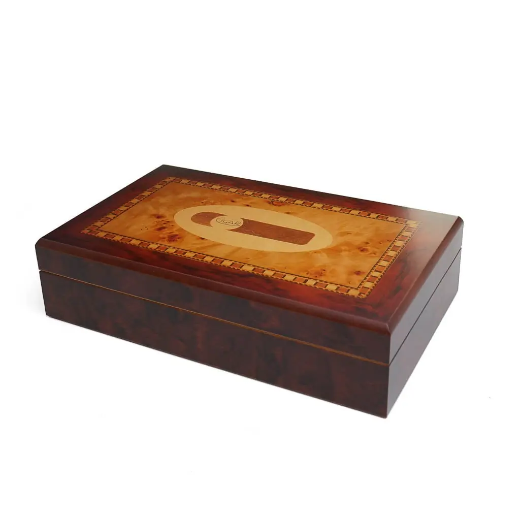 Cigar Coffee Wood Print Humidor 561141