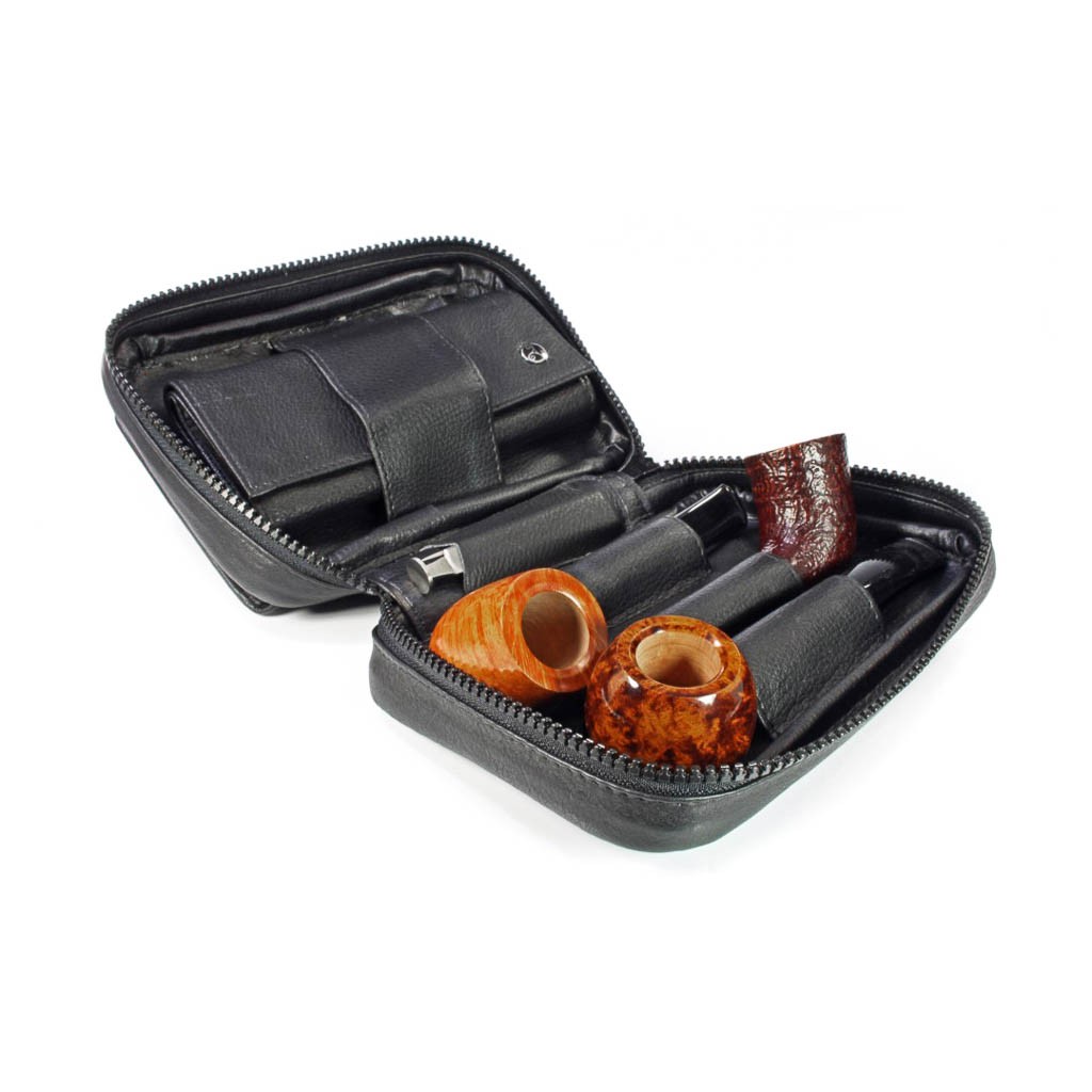 Rattray's Black Knight Pipe Bag 2 Siyah Deri Pipo Çantası 114990