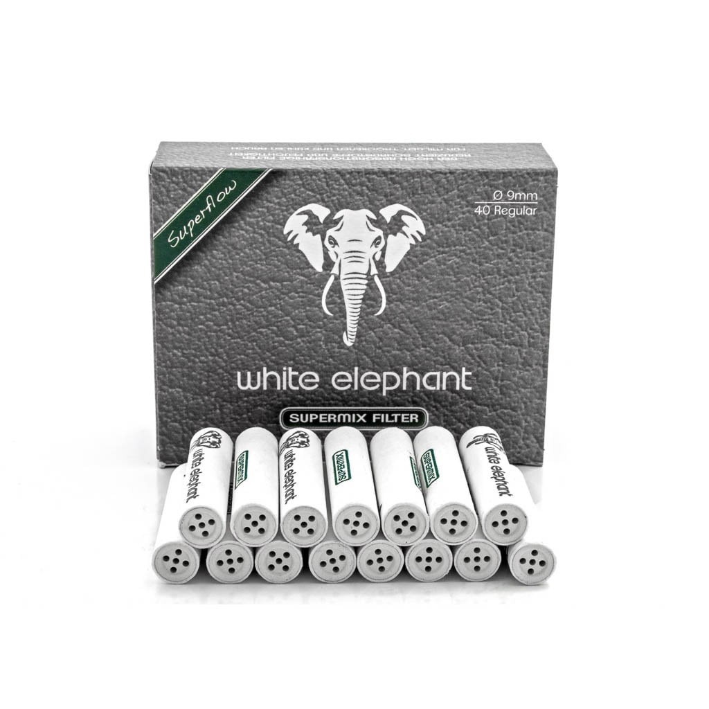 Weißer Elefant, 9 mm, Holzkohle/Schale
  Steinrohrfilter 40 Stück 352455