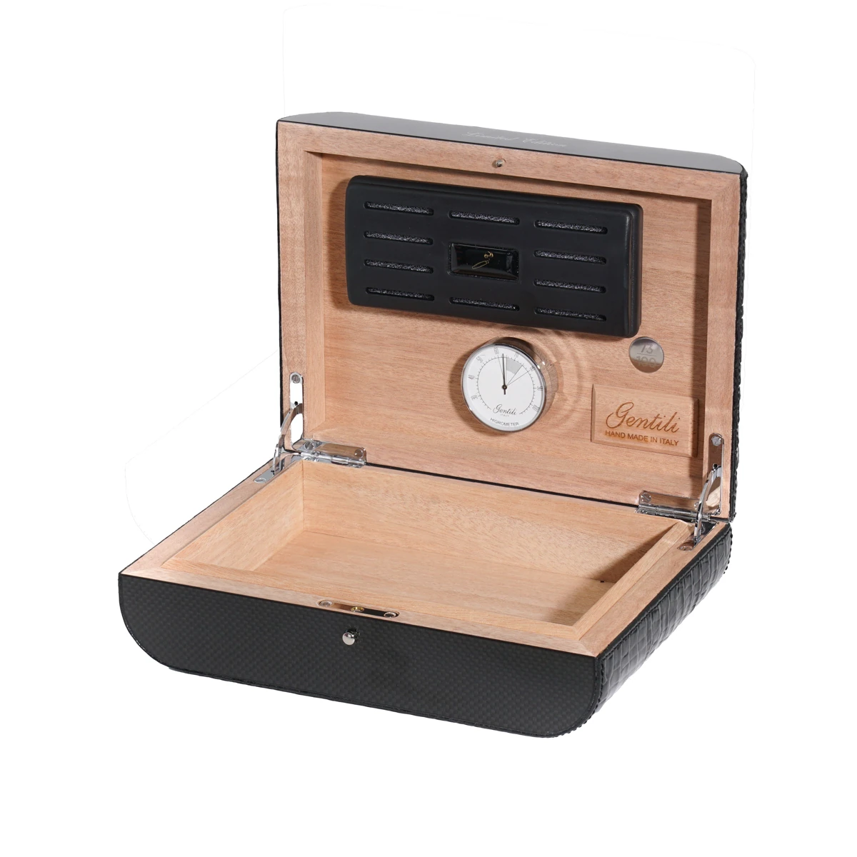 Gentili Emilio Siyah Karbon, Timsah Derisi Humidor 373054