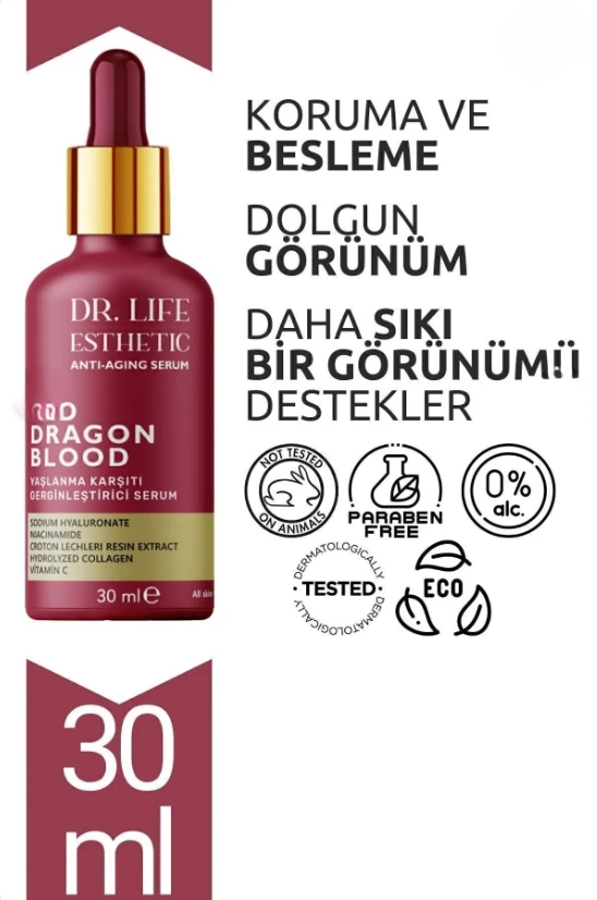 DR LIFE ESTHETIC Red Dragon Blood Yaşlanma Karşıtı Gerginleştirici Serum Anti-aging Serum 30ml
