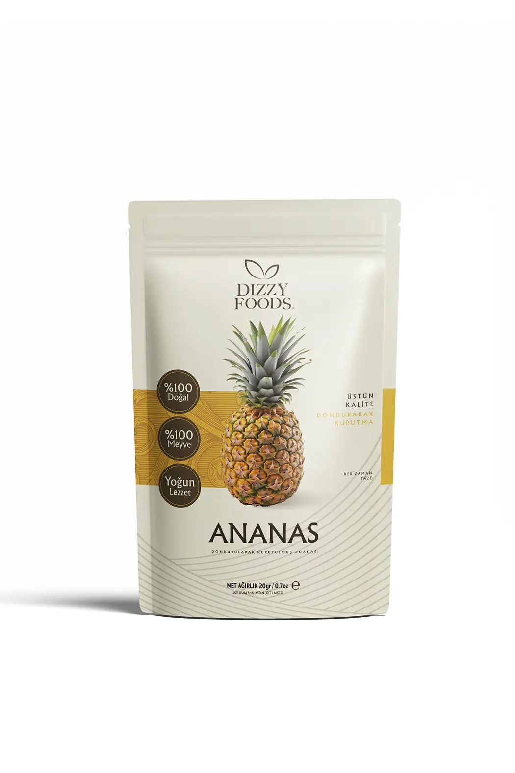 Dizzy Foods Dondurularak Kurutulmuş Ananas - Dizzy Foods